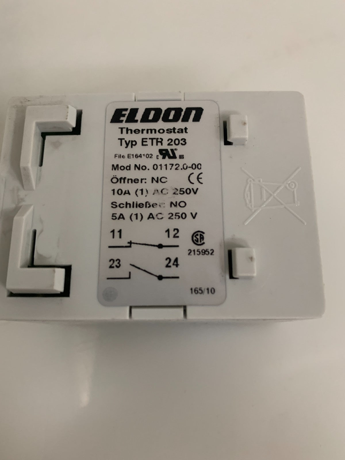 LOT OF 2 ELDON DUAL THERMOSTAT ETR203 01172.0-00