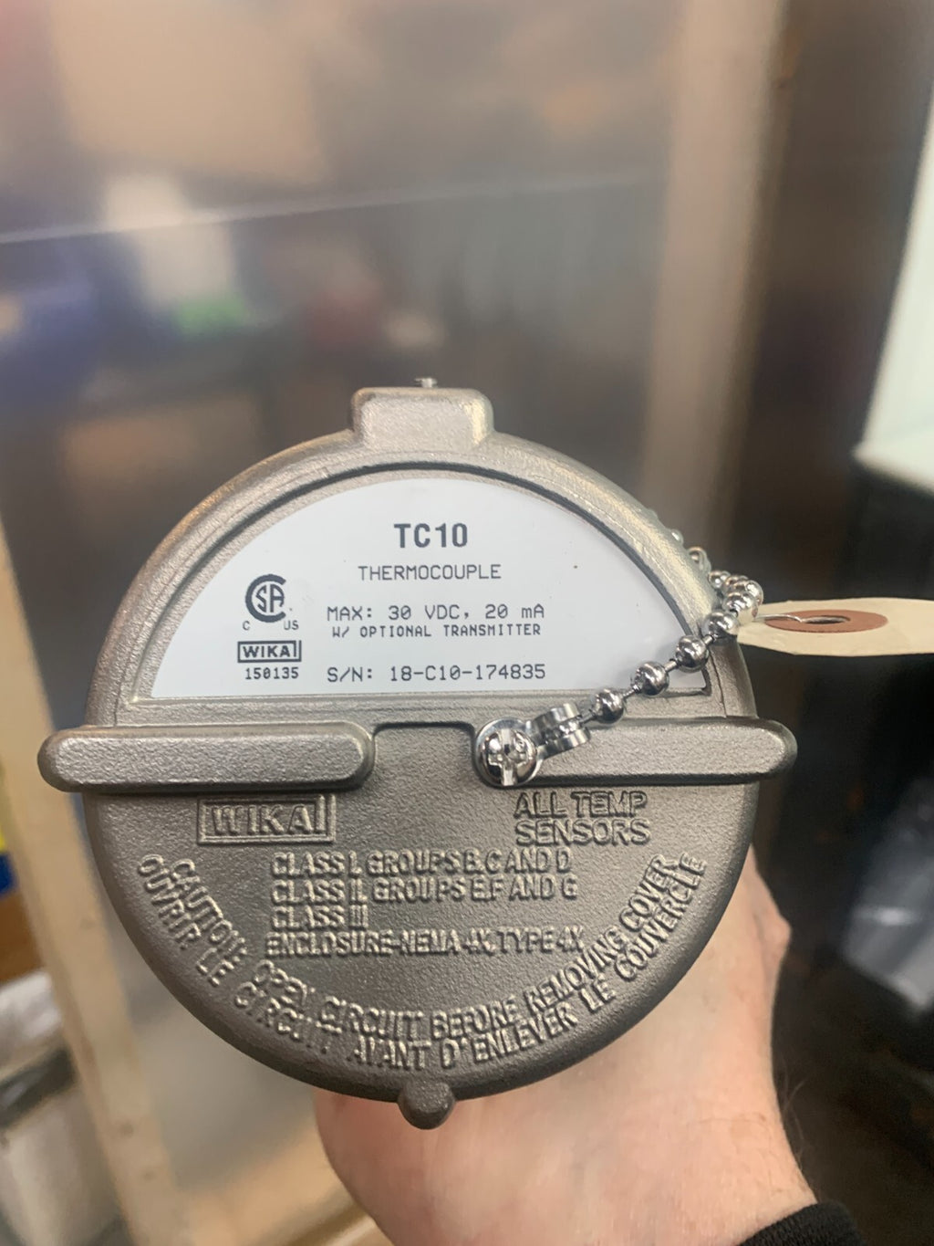 WIKA TC10 Thermocouple 48" rod 18-C10-174835 see label for specs