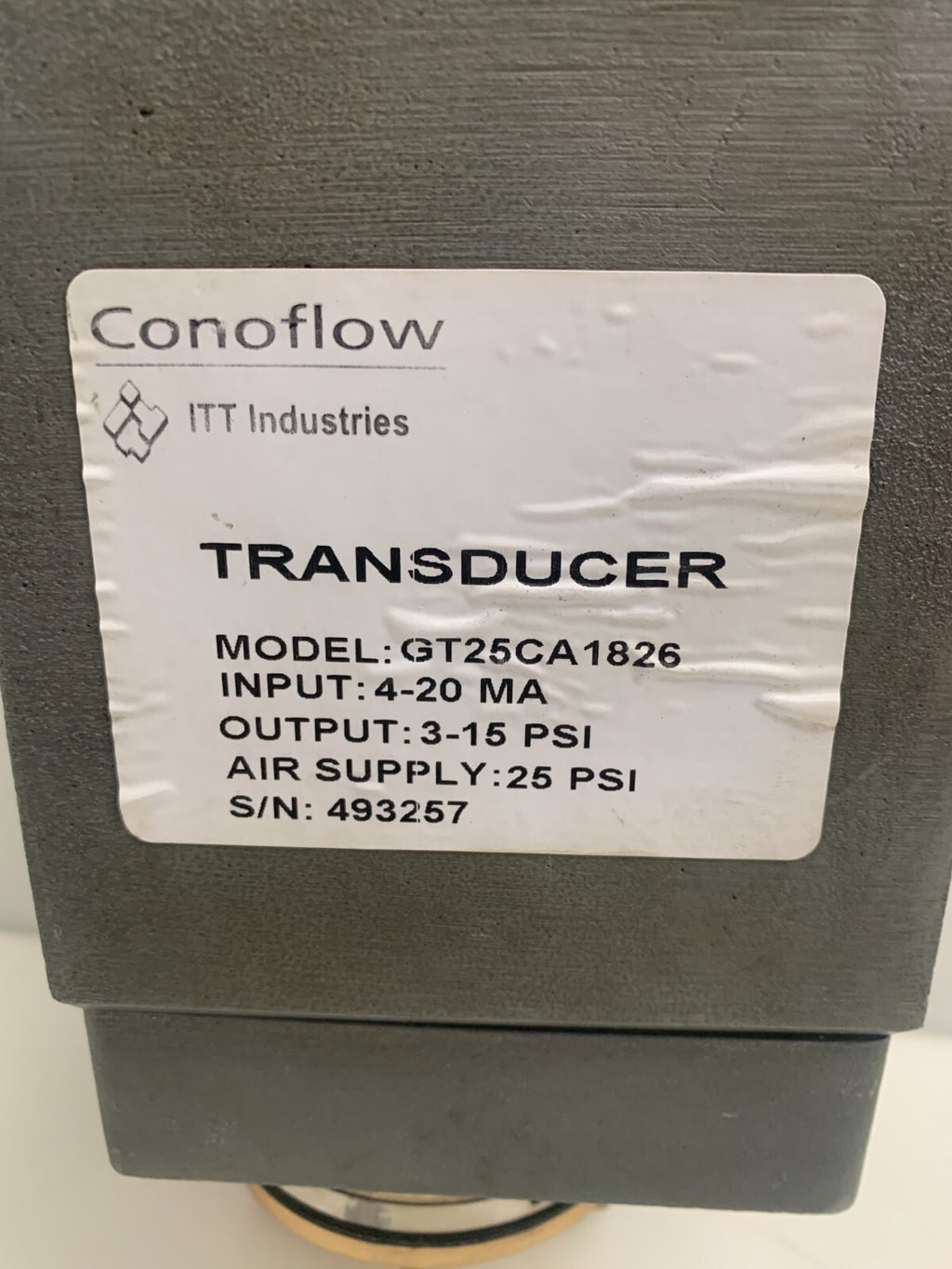 CONOFLOW ELECTRO  Pneumatic Transducer  GT25CA18261