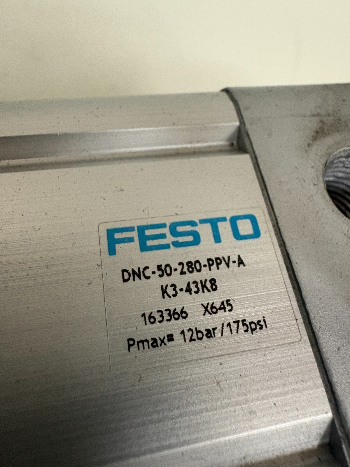 FESTO PNEUMATIC CYLINDER DNC-50-280-PPV-AK3-43K8 1633663
