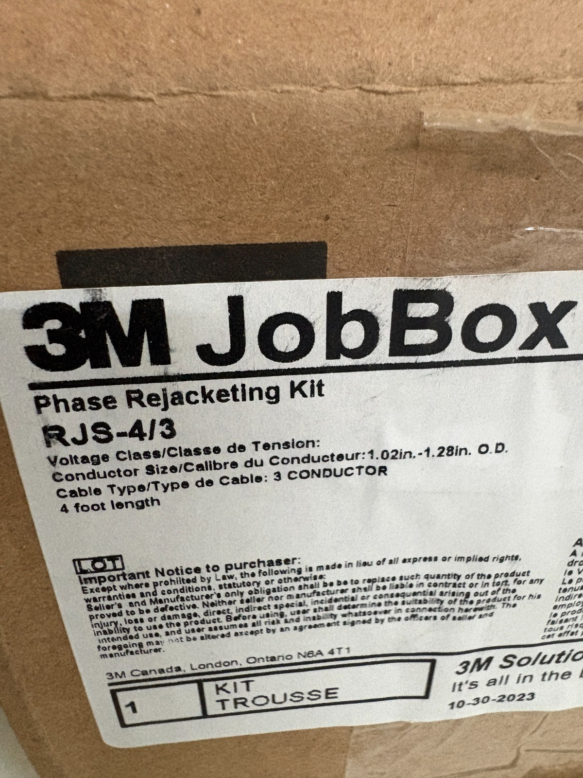 3M JOB BOX PHASE REJACKETING KIT RJS-4/3 CE-1006-8268-73