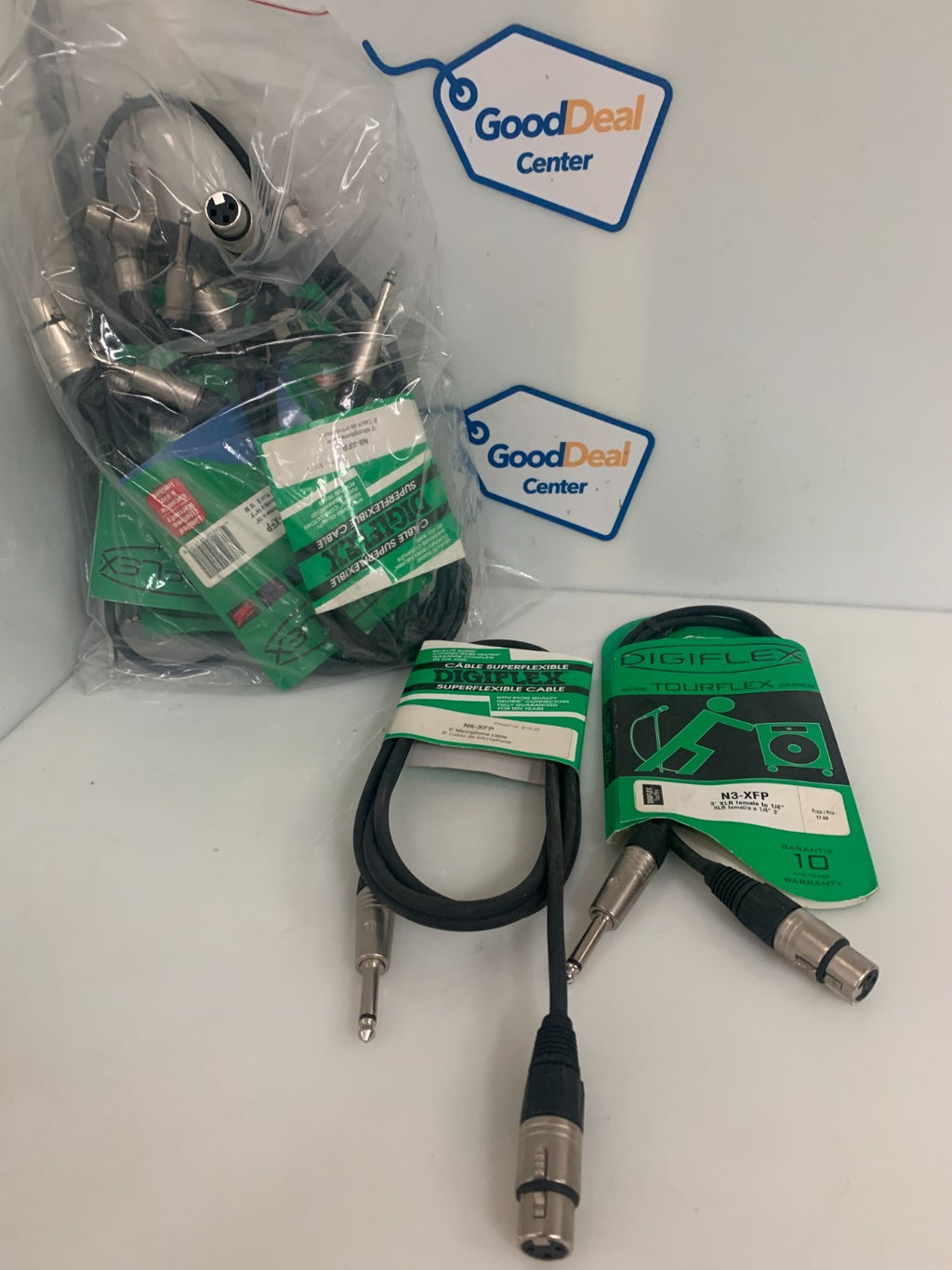 LOT OF 9 MIX  DIGIFLEX MICROPHONE CABLE MIX LOT 7 N3-XFP 3'   2 M6-XFP 6'