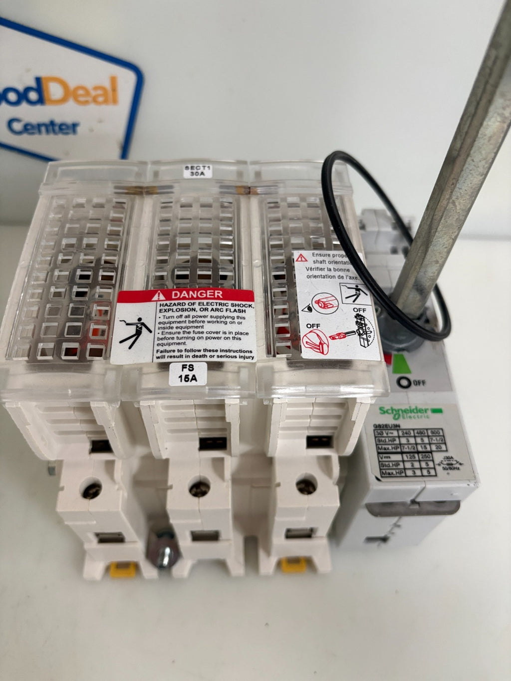 SCHNEIDER ELECTRIC FUSE DISCONNECT SWITCH COMPLETE WITH HANDLE GS2EU3N