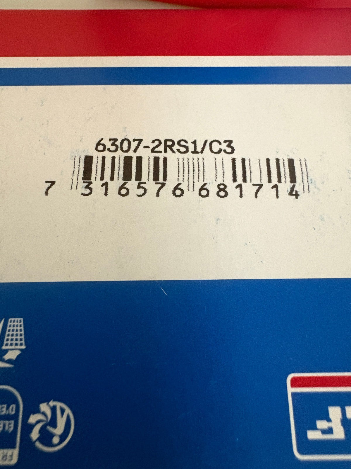 LOT OF 3 SKF EXPLORER DEEP GROOVE BALL BEARING 6307-2RS1/C32