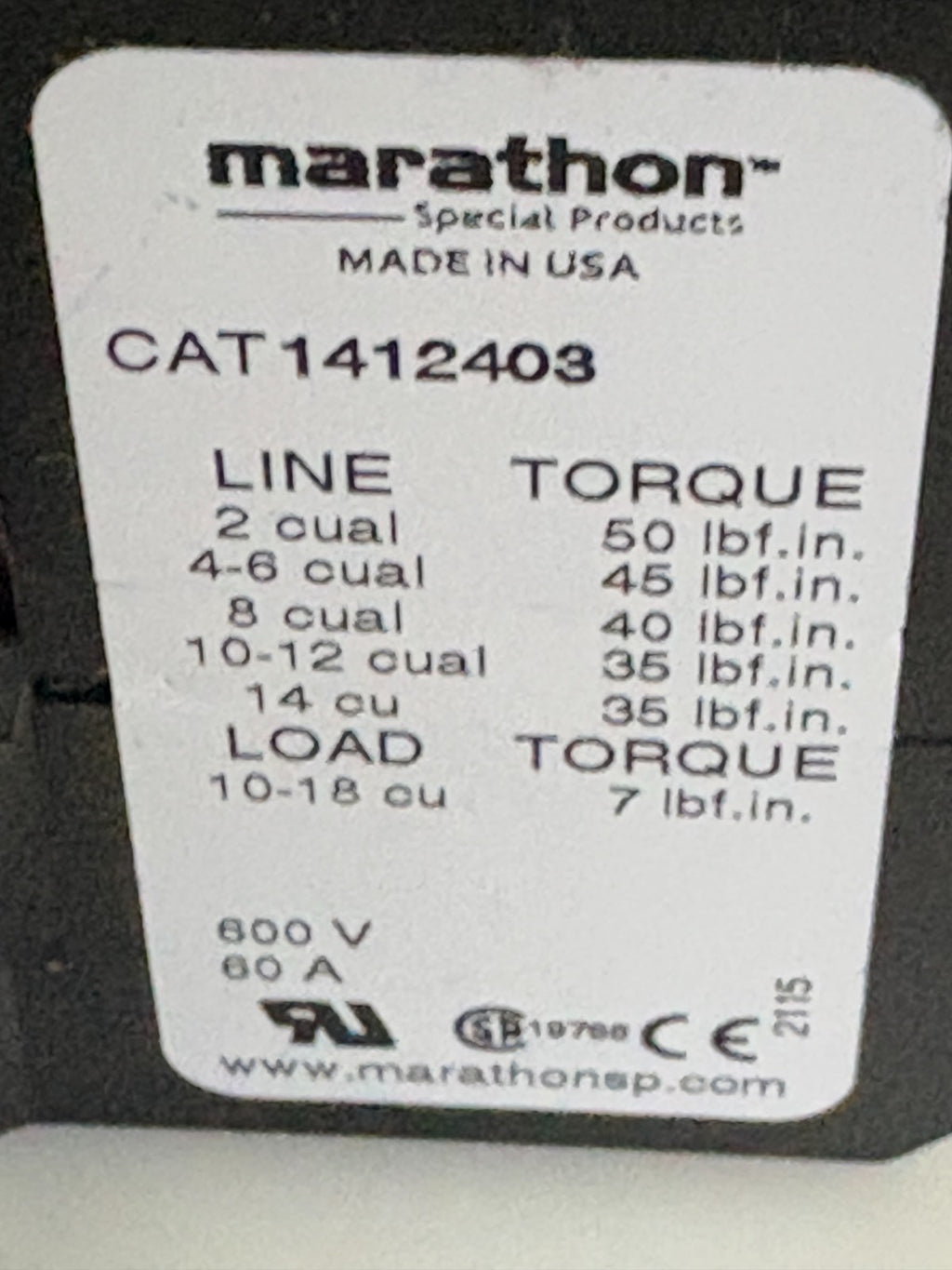 LOT OF 7 MARATHON DISTRIBUTION TERMINAL BLOCK 1412403