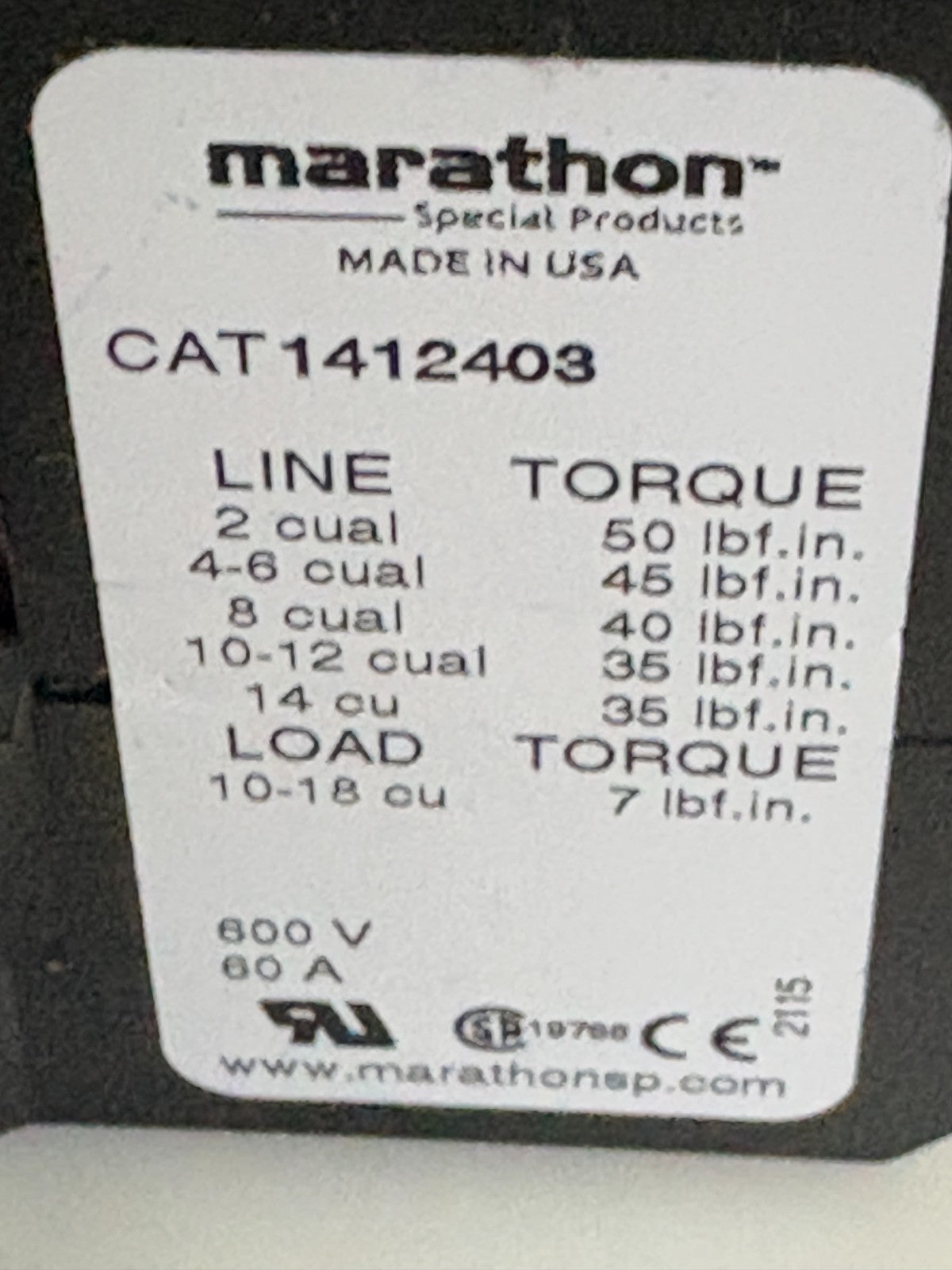 LOT OF 7 MARATHON DISTRIBUTION TERMINAL BLOCK 1412403