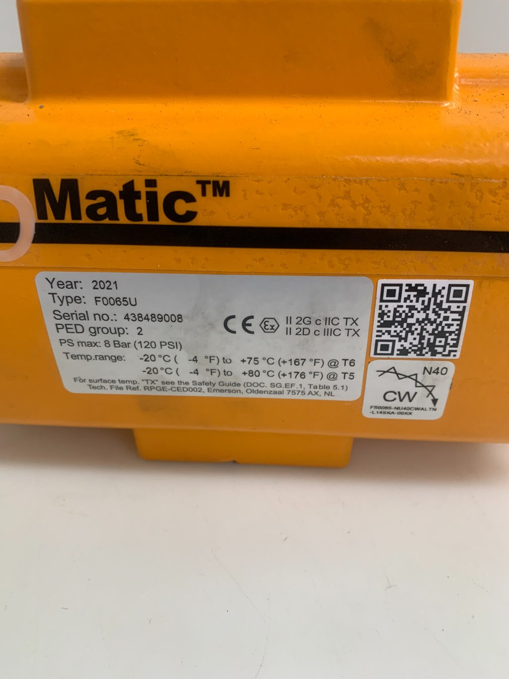 ELOMATIC RACK PINION VALVE ACTUATOR F0065 U