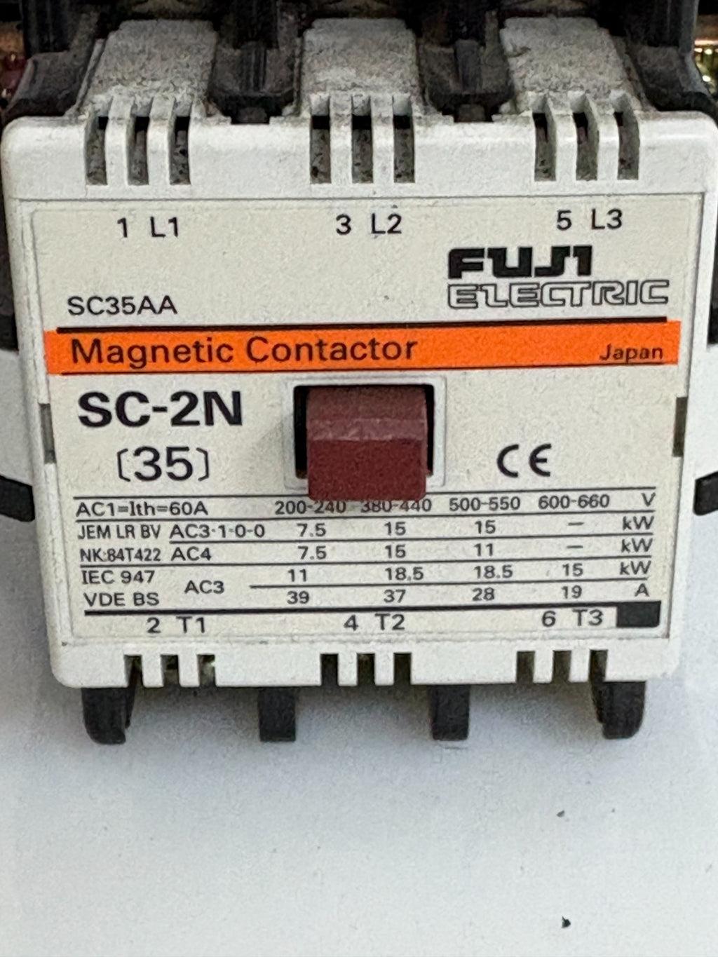 LOT OF 2 FUJI MAGNETIC CONTACTOR SC-2N