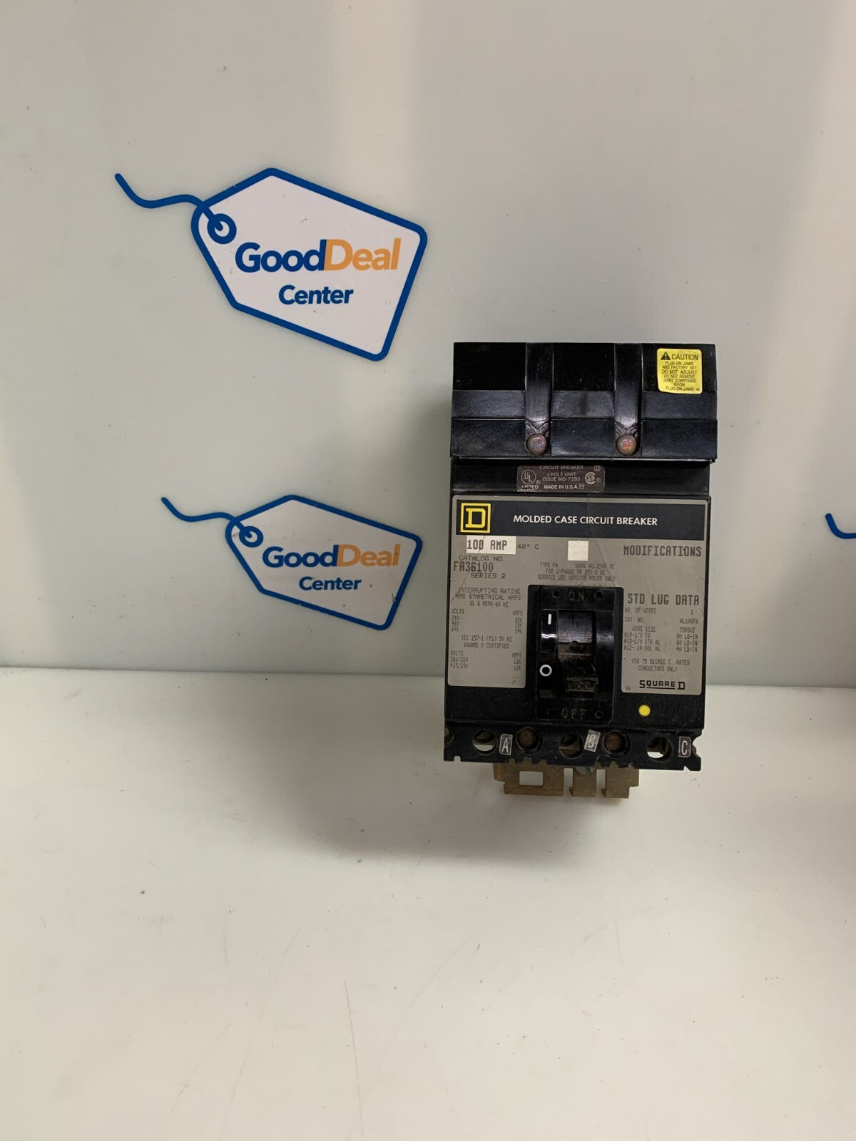 SQUARE D CIRCUIT BREAKER FA36100 SERIES 2 100 AMP 3PN