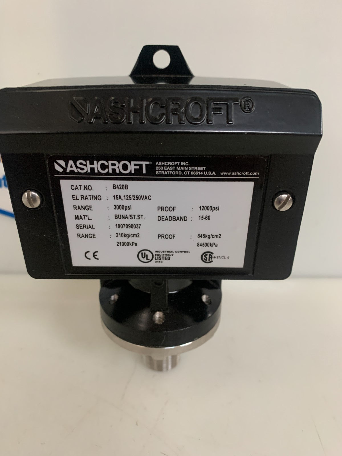 ASHCROFT PRESSURE SWITCH B420B