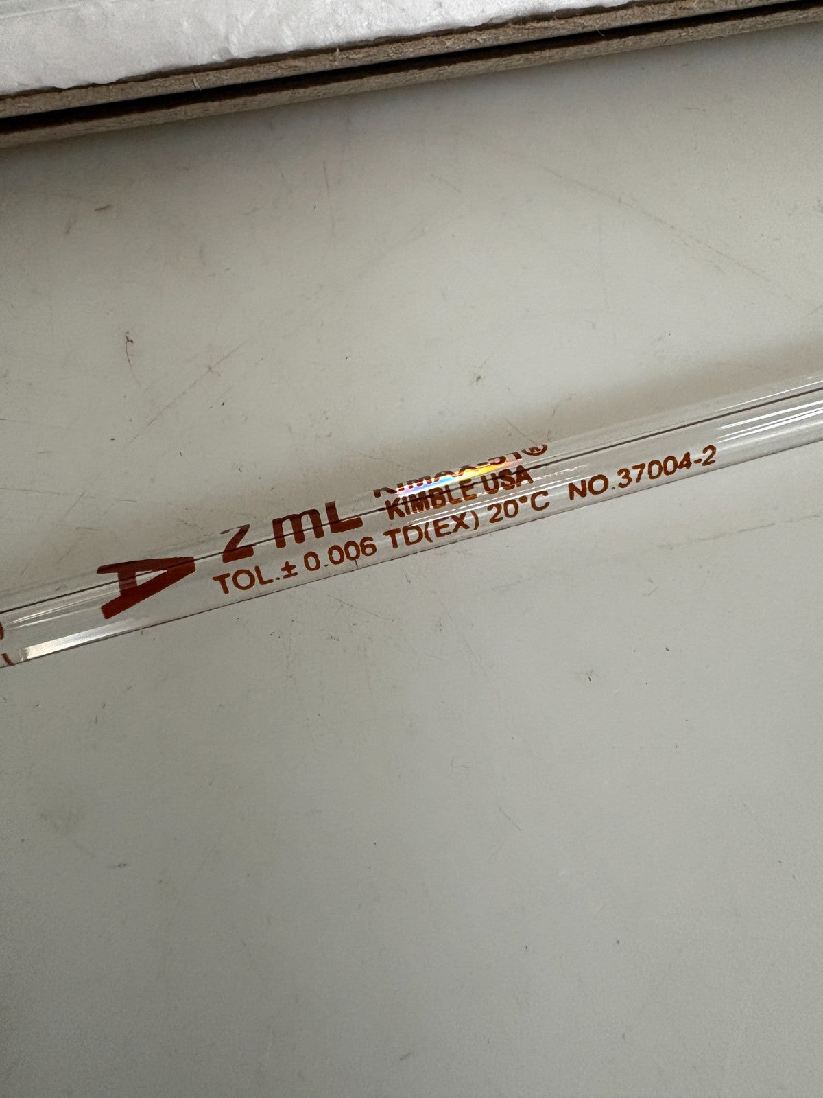 KIMBLE GLASS KIMAX-51 VOLUMETRIC PIPET 2 ML #37004-2