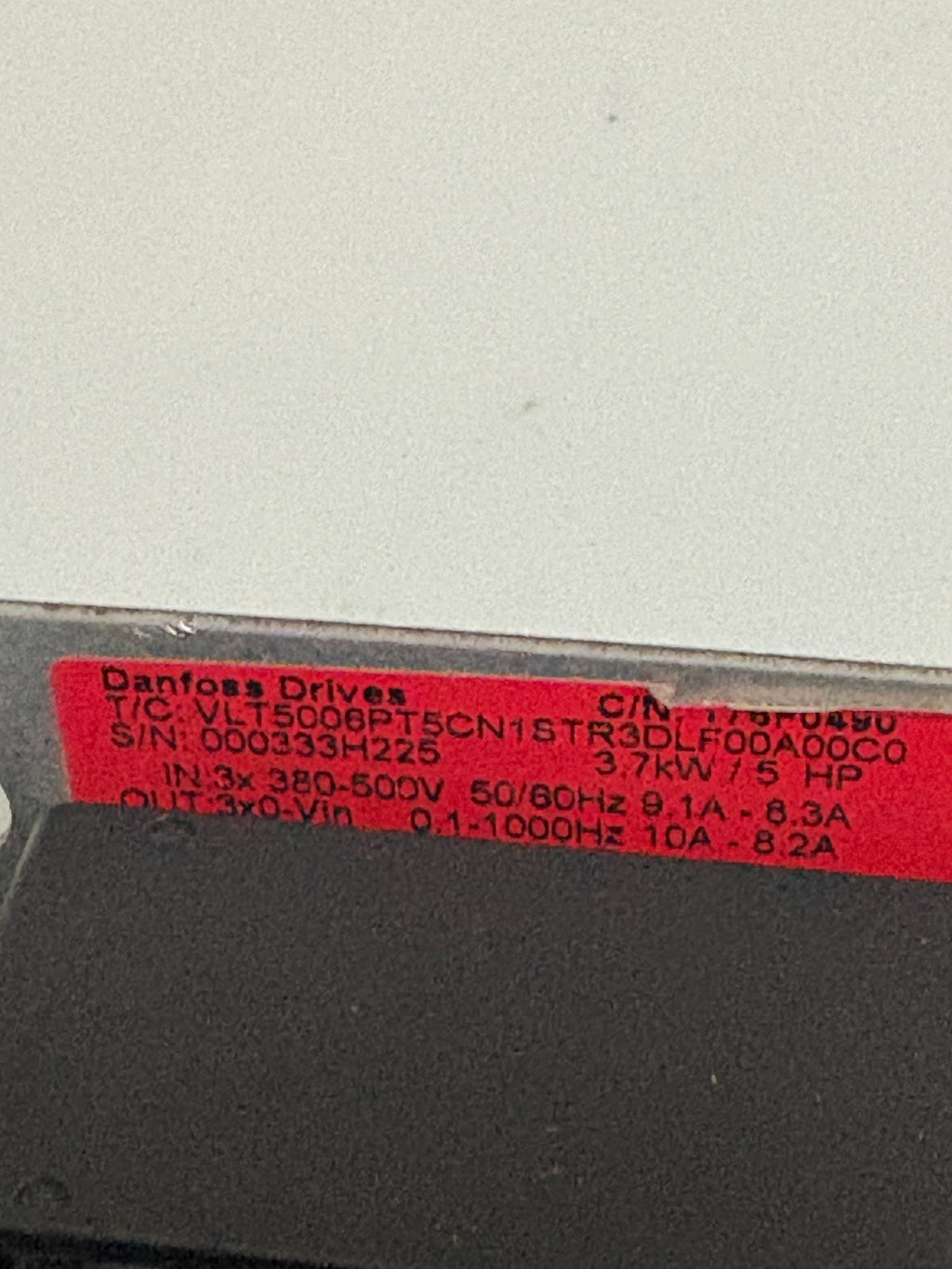 DANFOSS VLT 5000 SERVO DRIVE VLT5006PT5CN1STR3DLF00A00C02
