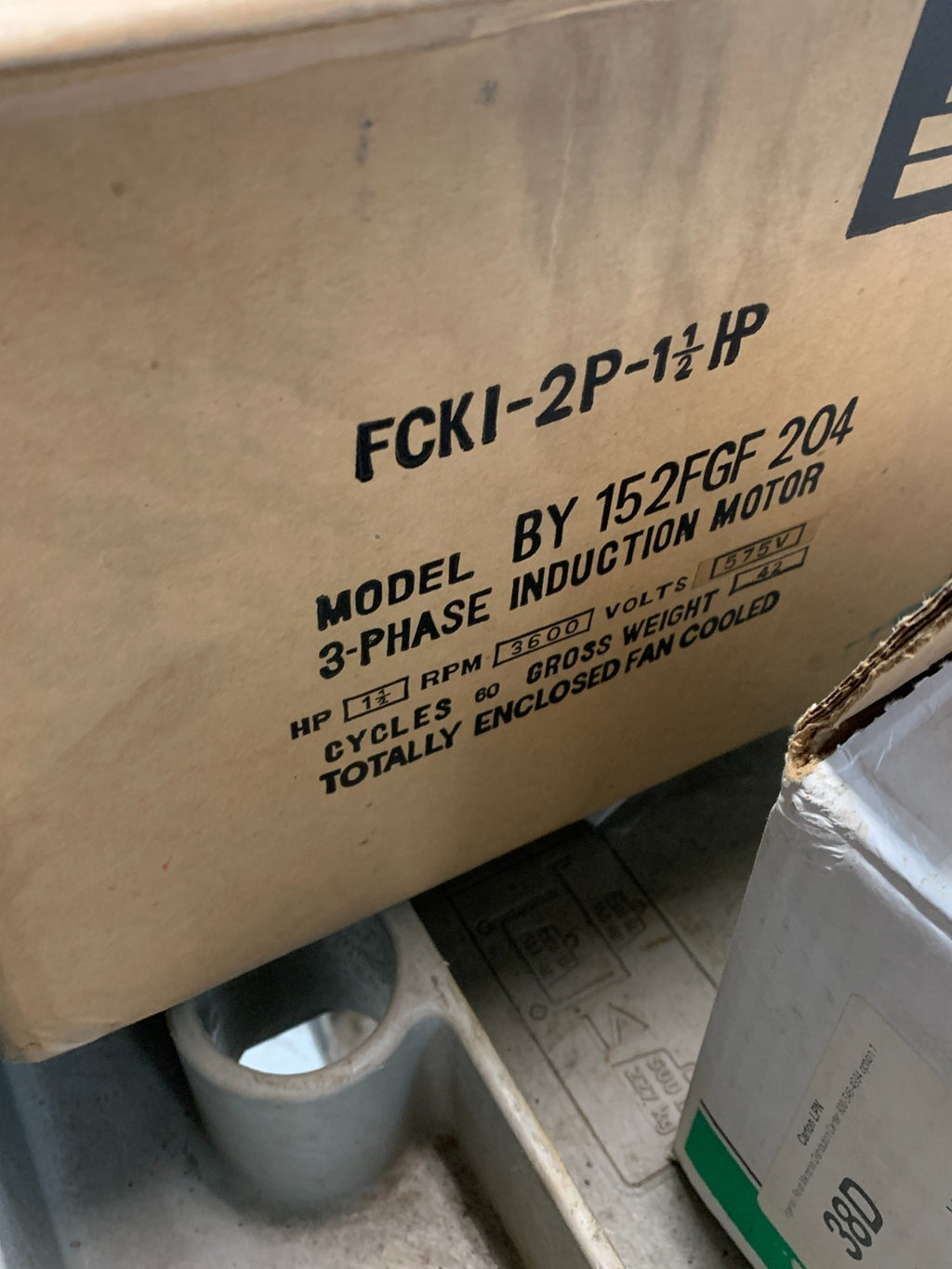 TOSHIBA WORLD ENERGY SERIES 3 PHASE INDUCTION MOTOR 1.5HP #BY152FGF204