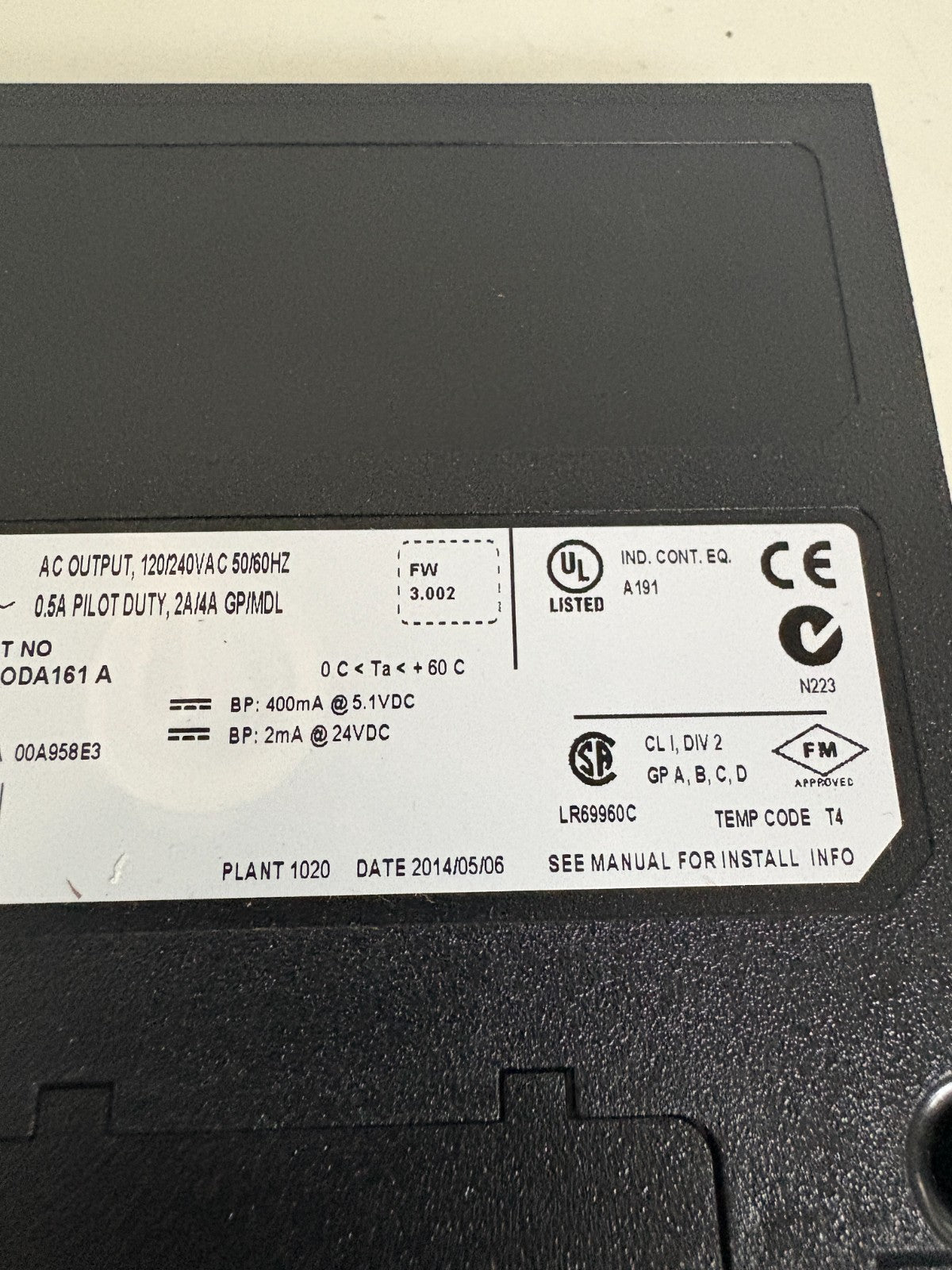 HONEYWELL AC OUTPUT PILOT DUTY MODULE TC-0DA161 A