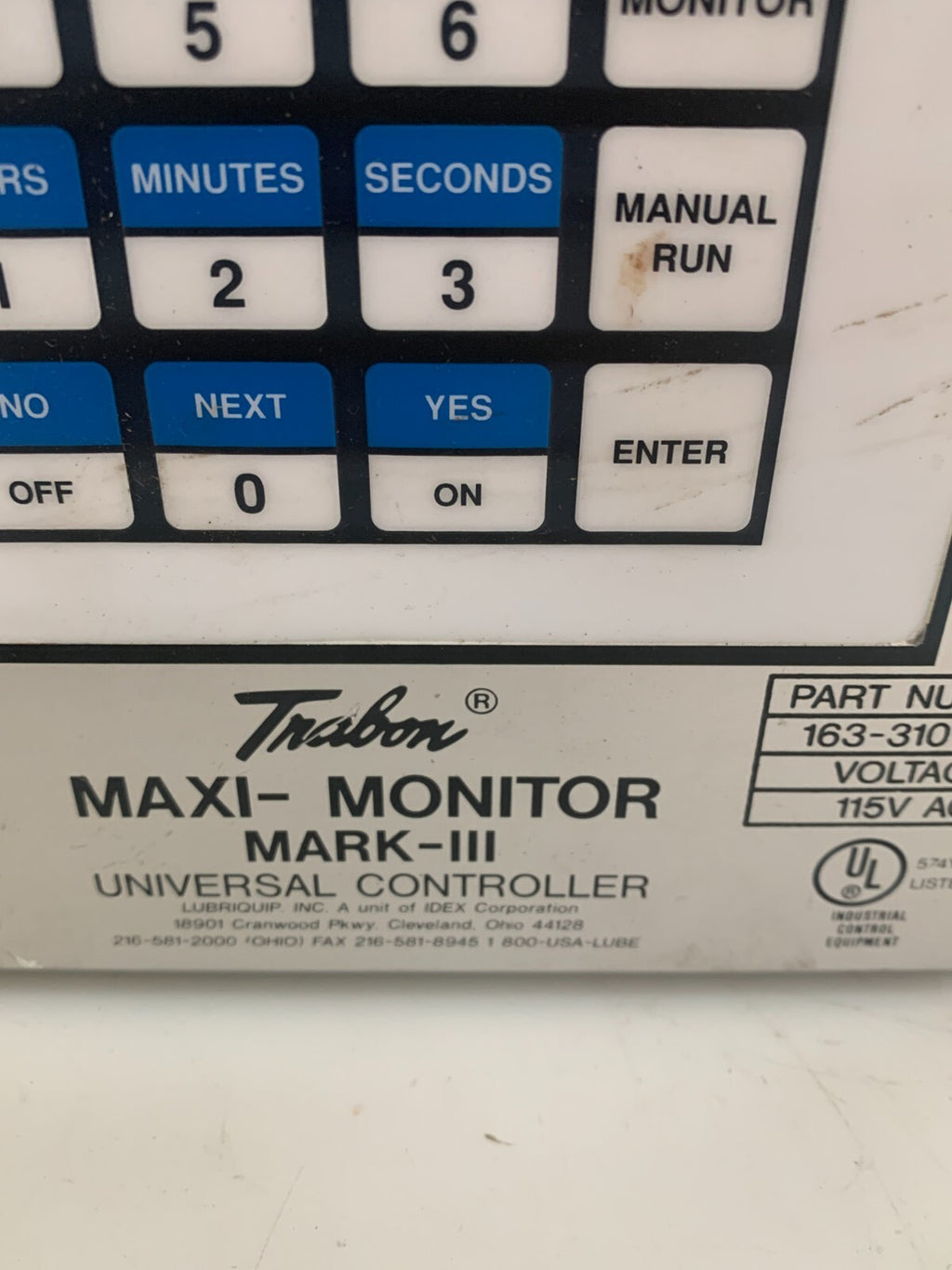 IDEX LUBRIQUIP TRABON MAXI MONITOR MARK-111 163-310-0002