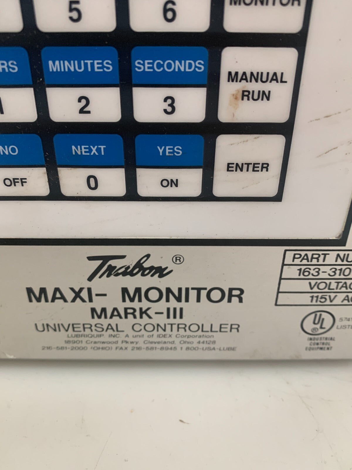 IDEX LUBRIQUIP TRABON MAXI MONITOR MARK-111 163-310-0002