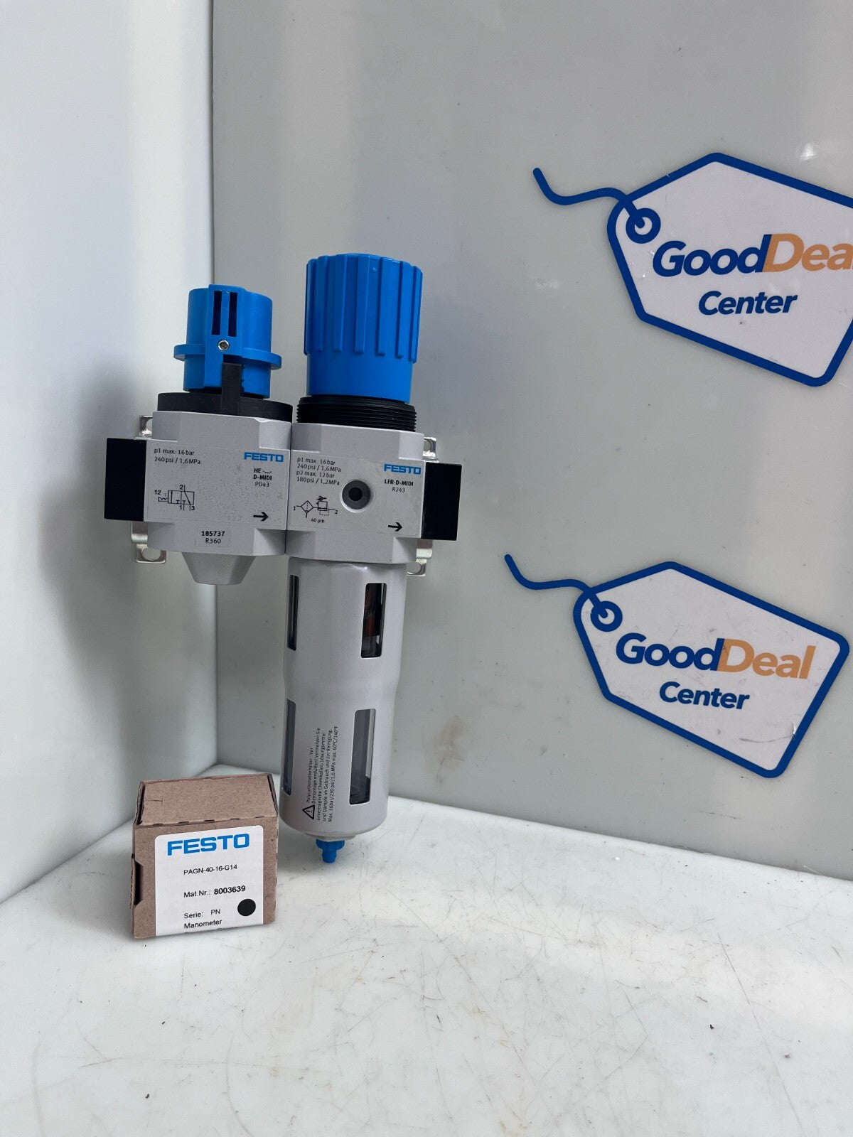 FESTO Pneumatic Air Maintenance Unit LFR-3/8-D-MIDI-KC w/PAGN-40-16