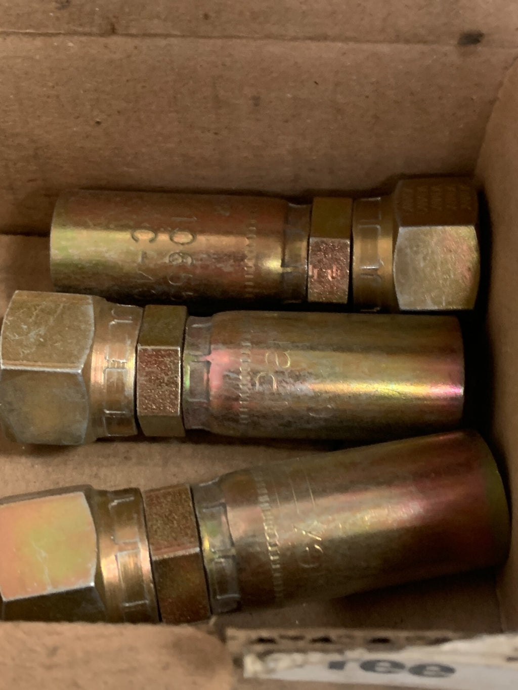 LOT OF 3 PARKER CRIMP ON FITTING 10655-8-62