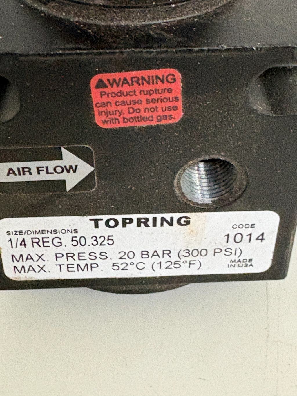 TOPRING AIR FLOW REGULATOR 1/4 REG 50.325 CODE 10141