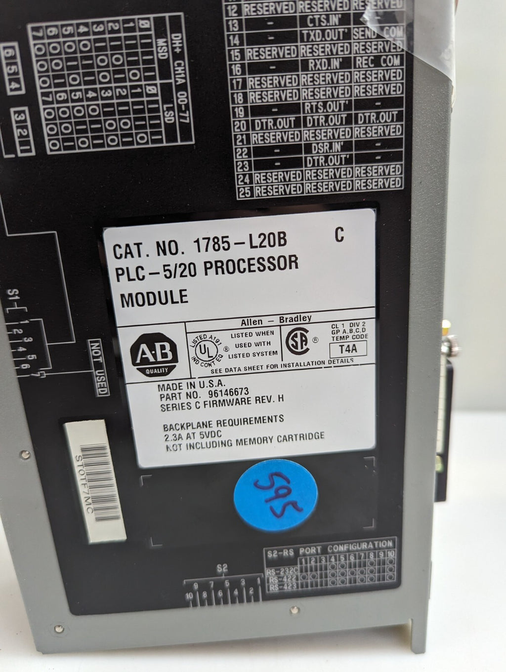 Allen-Bradley 1785-L20B Rev C PLC-5/20 Processor Module