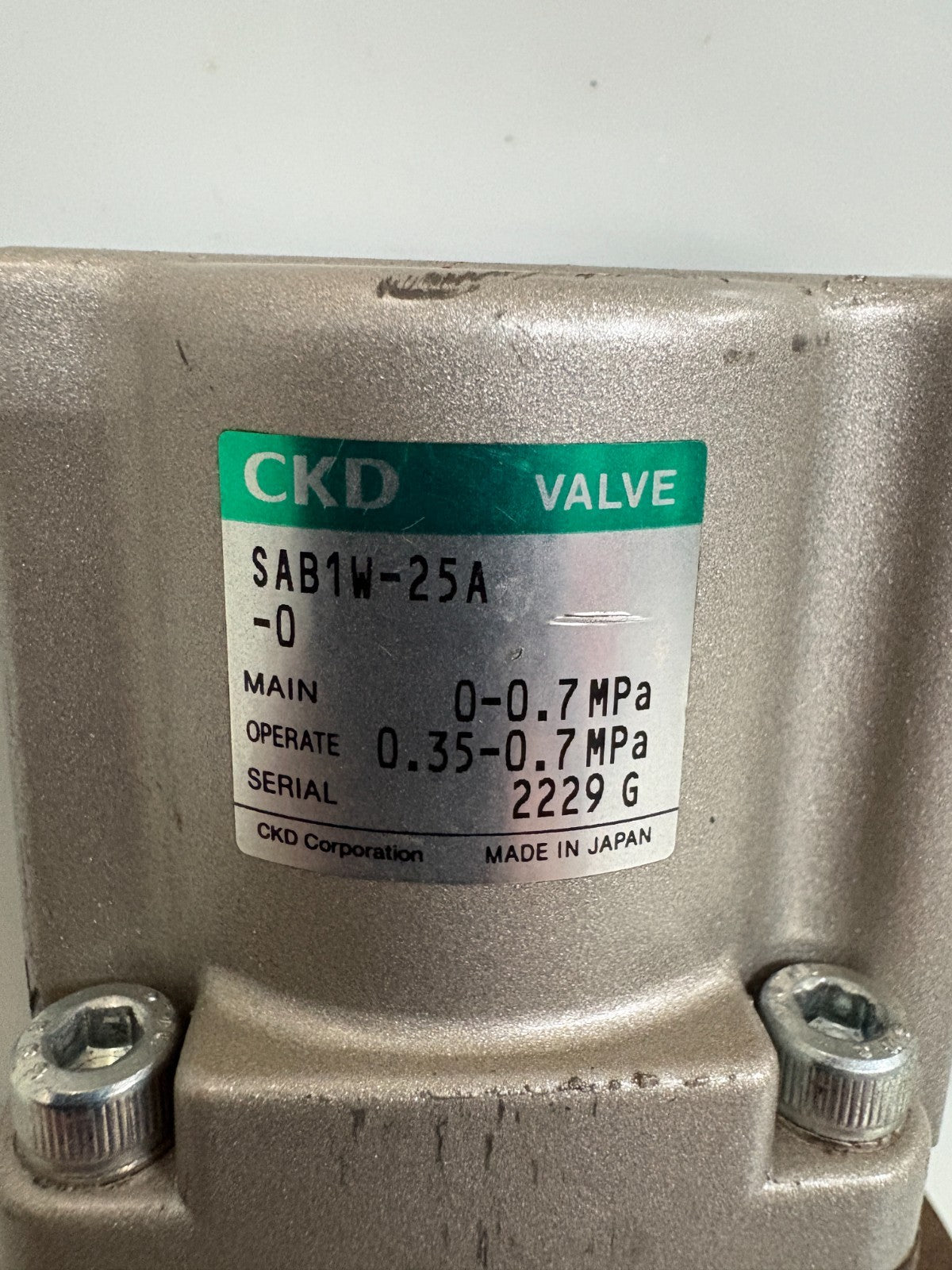CKD SOLENOID VALVE SAB1W-25A 