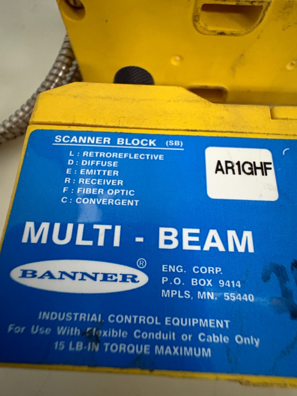 BANNER MULTI BEAM LOGIC MODULE AR1GHX W/SCANNER BLOCK AR1GHF3