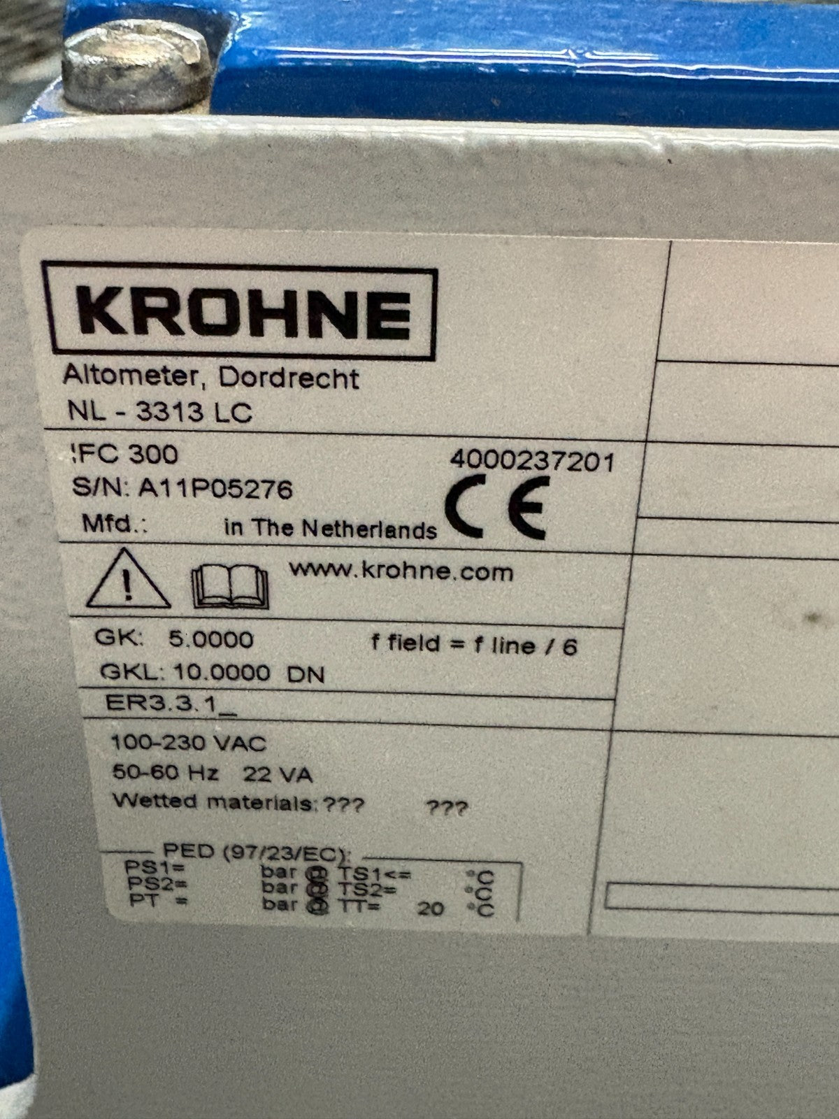 KROHNE TRANSDUCER D-HART IFC300RL