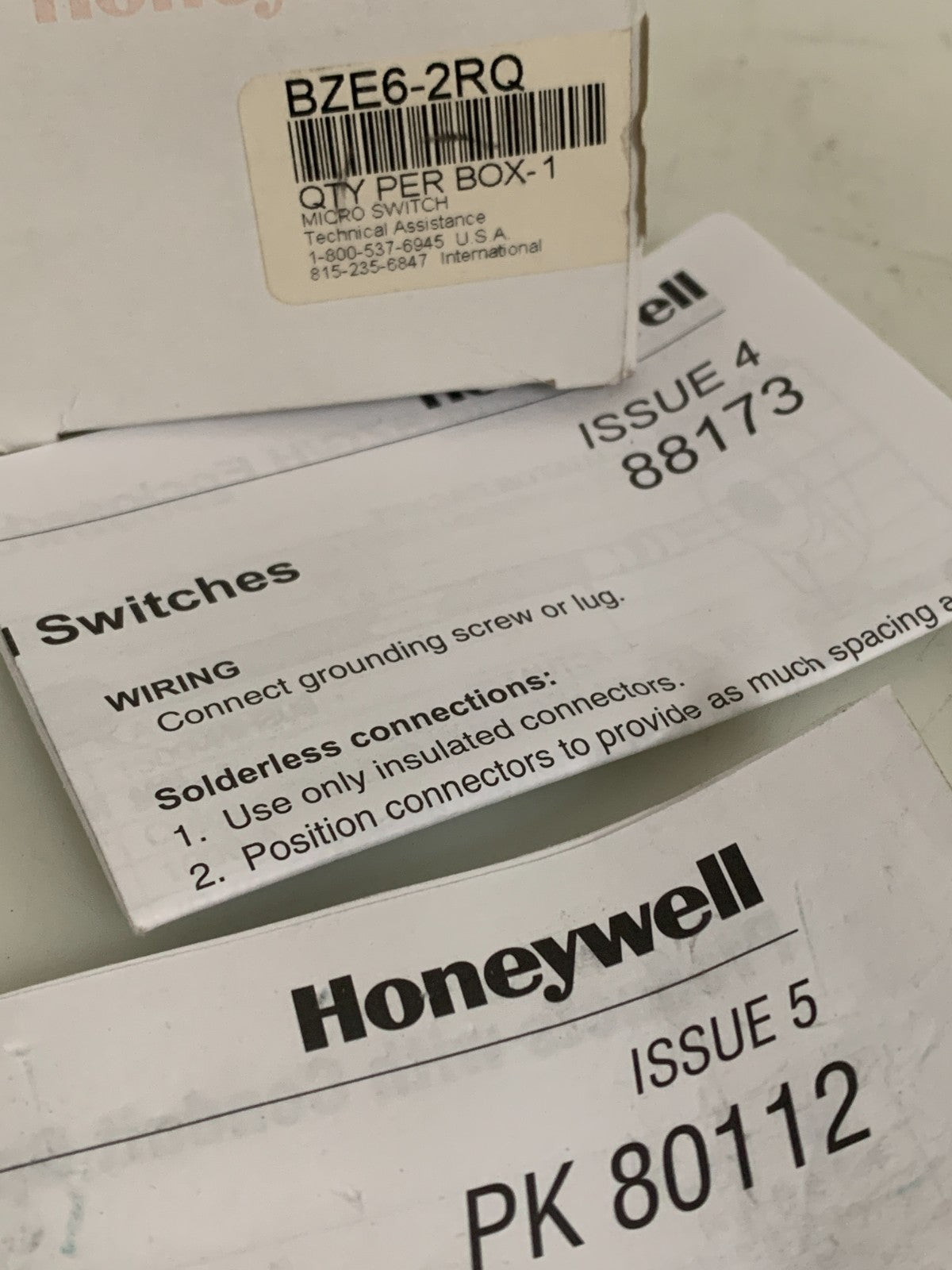 HONEYWELL LIMIT SWITCH BZE6-2RQ