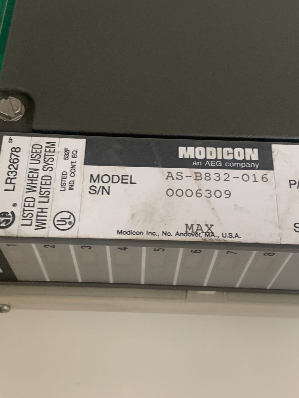 MODICON B832 AEG 24V OUTPUT TRUE LOW AS-B832-0163
