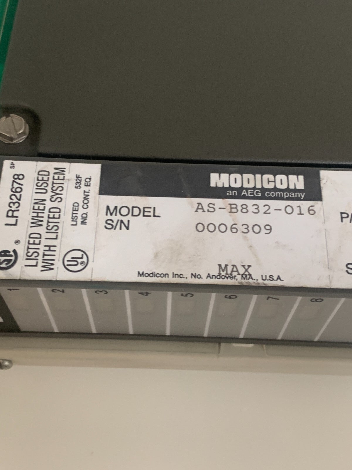 MODICON B832 AEG 24V OUTPUT TRUE LOW AS-B832-0163
