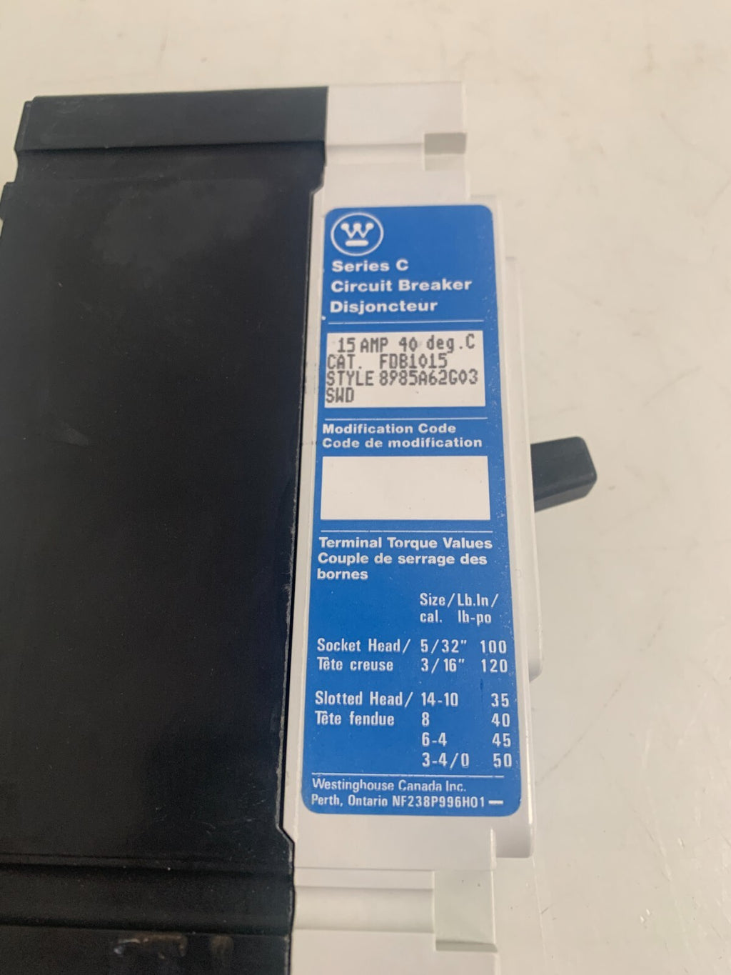 WESTINGHOUSE 15 AMP FDB1015  9 AVAILABLE