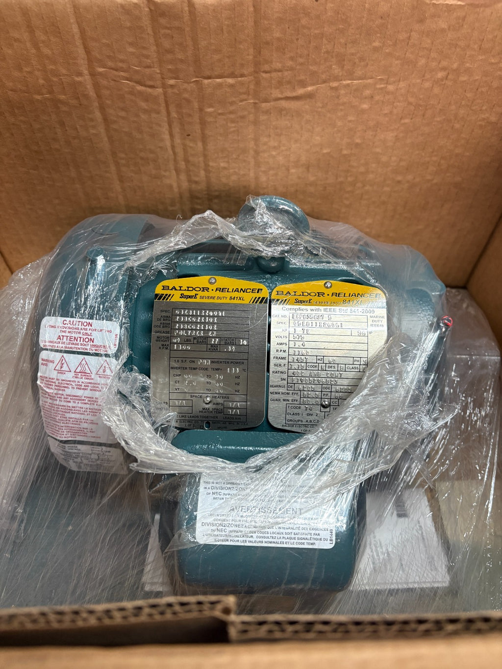 ABB BALDOR SEVERE DUTY MOTOR 841XL 1 HP ECP 83582T
