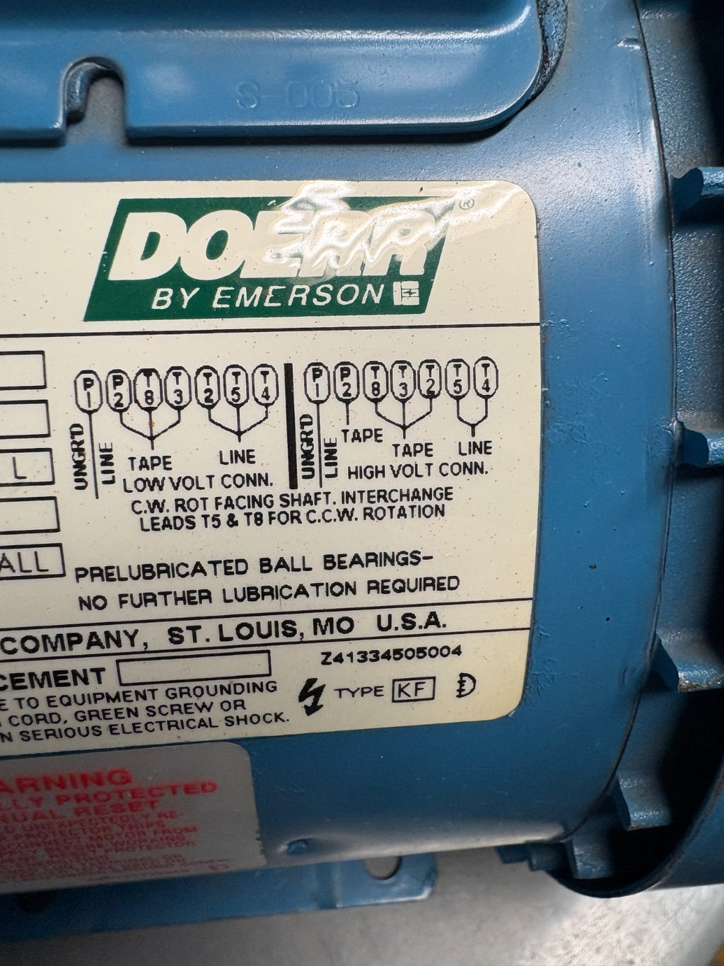 DOERR 3/4HP ELECTRIC MOTOR R602211Q