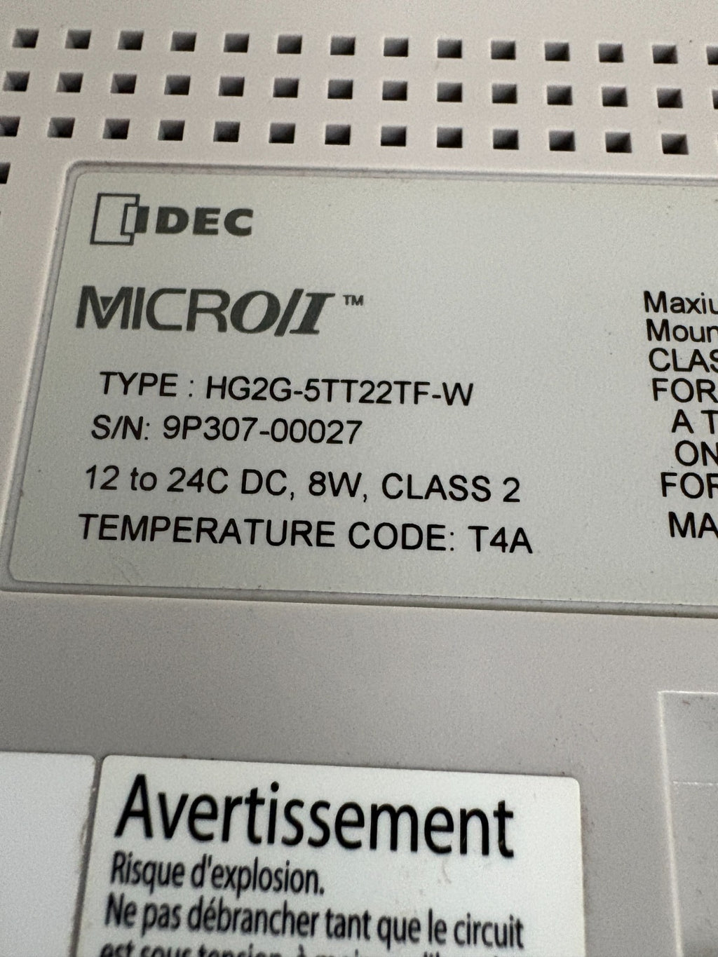 IDEC MICRO/I LCD INTERFACE MONITOR HG20-5TT22TF-W W/USB KEY AND RYECO USB KEY3