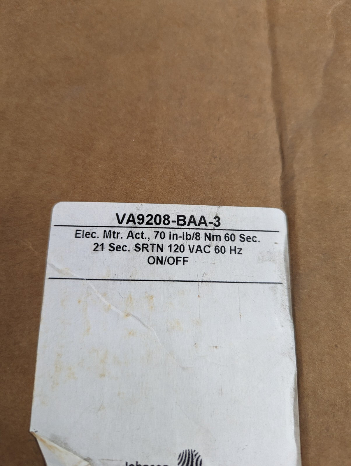 Johnson Controls VA9208-BAA-3 Electric Actuator