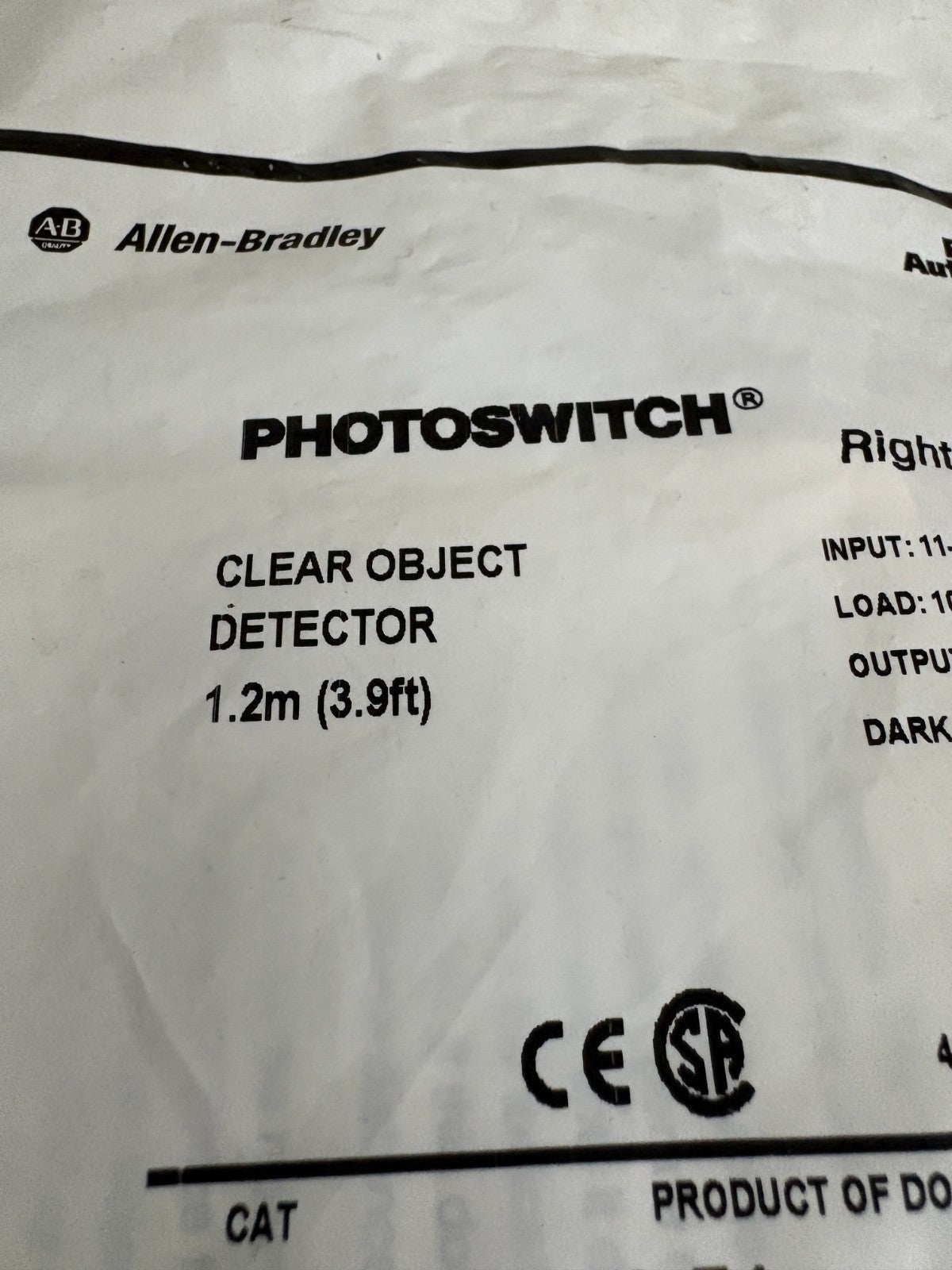 ALLEN BRADLEY RIGHTSIGHT PHOTOSWITCH 42EF-C2KBA-FA C3