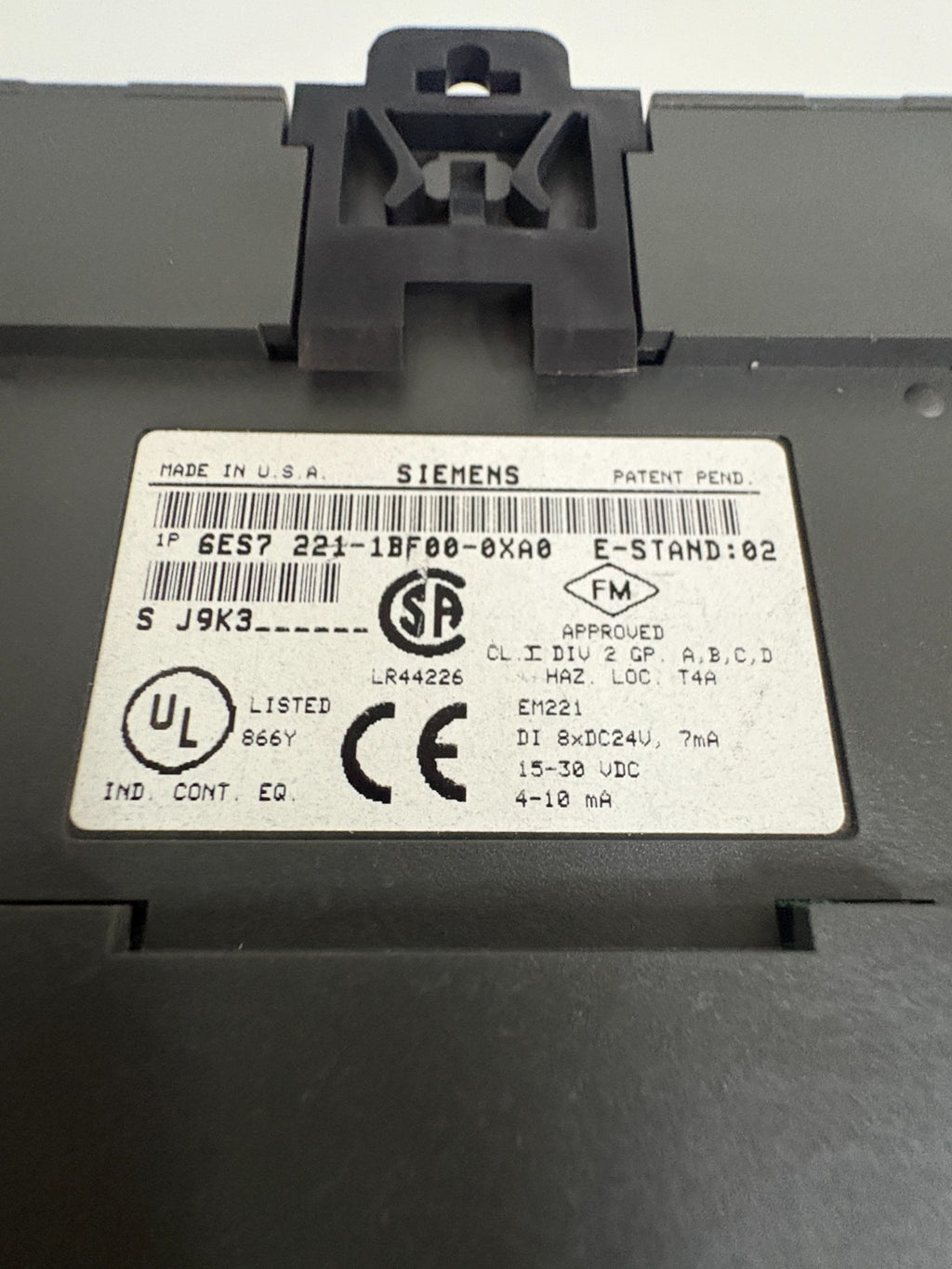SIEMENS SIMATIC EM221 INPUT MODULE 6ES7 221-1BF00-0XA0