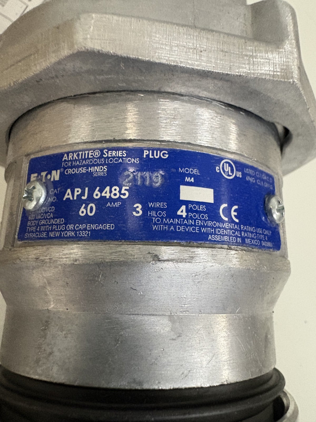 EATON CROUSE-HINDS M4 PLUG 60 AMP #APJ6485