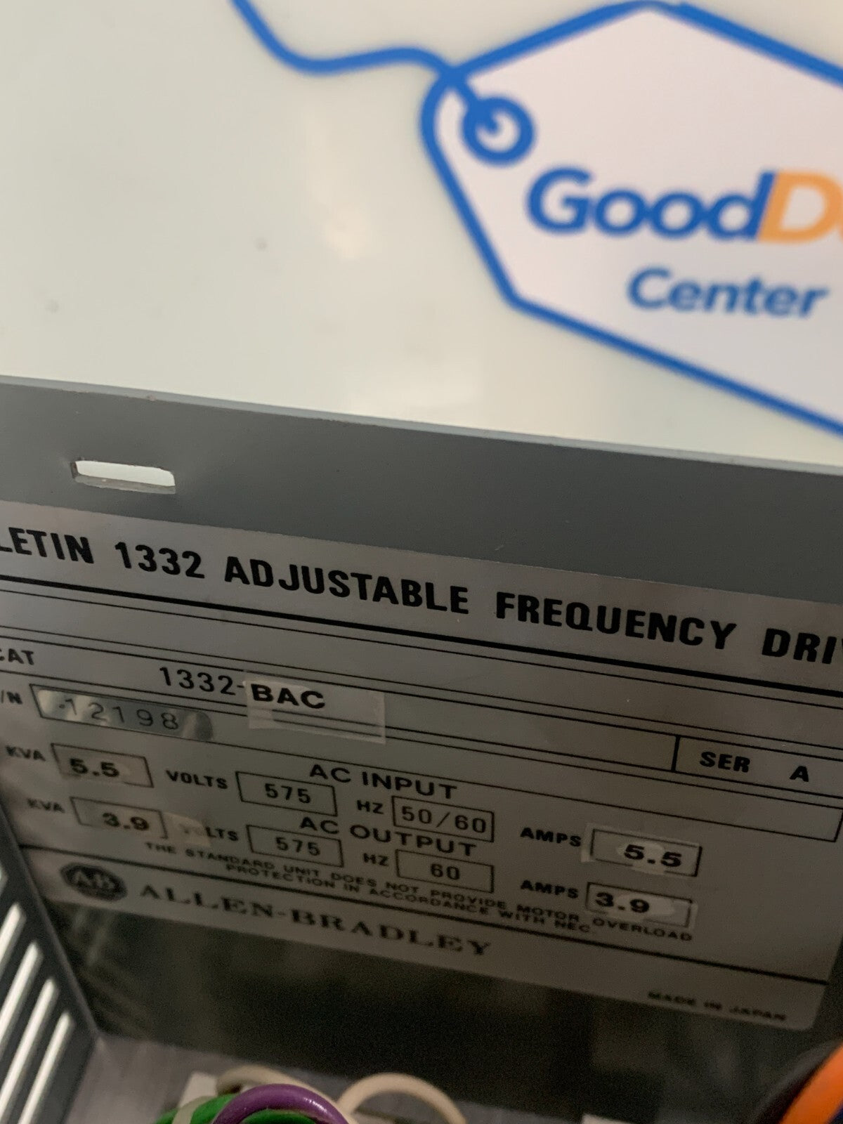 ALLEN BRADLEY 1332-BAC SER. A Adjustable Frequency AC Motor Drive1