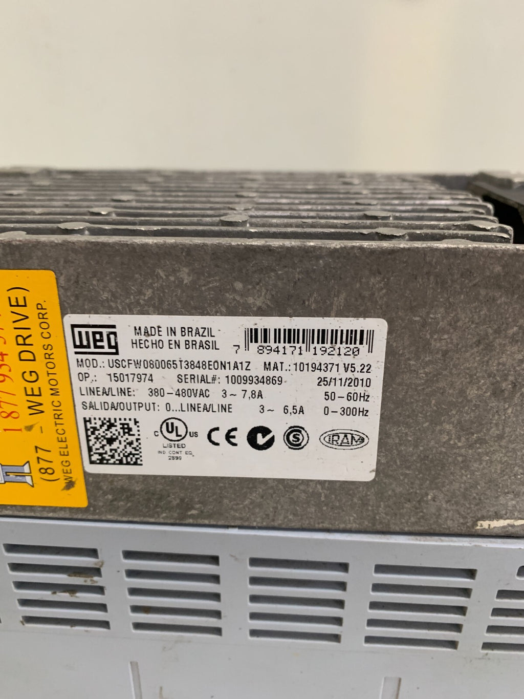 WEG  CFW08  USCFW080065T3848EON1A1Z Vector Frequency Inverter1