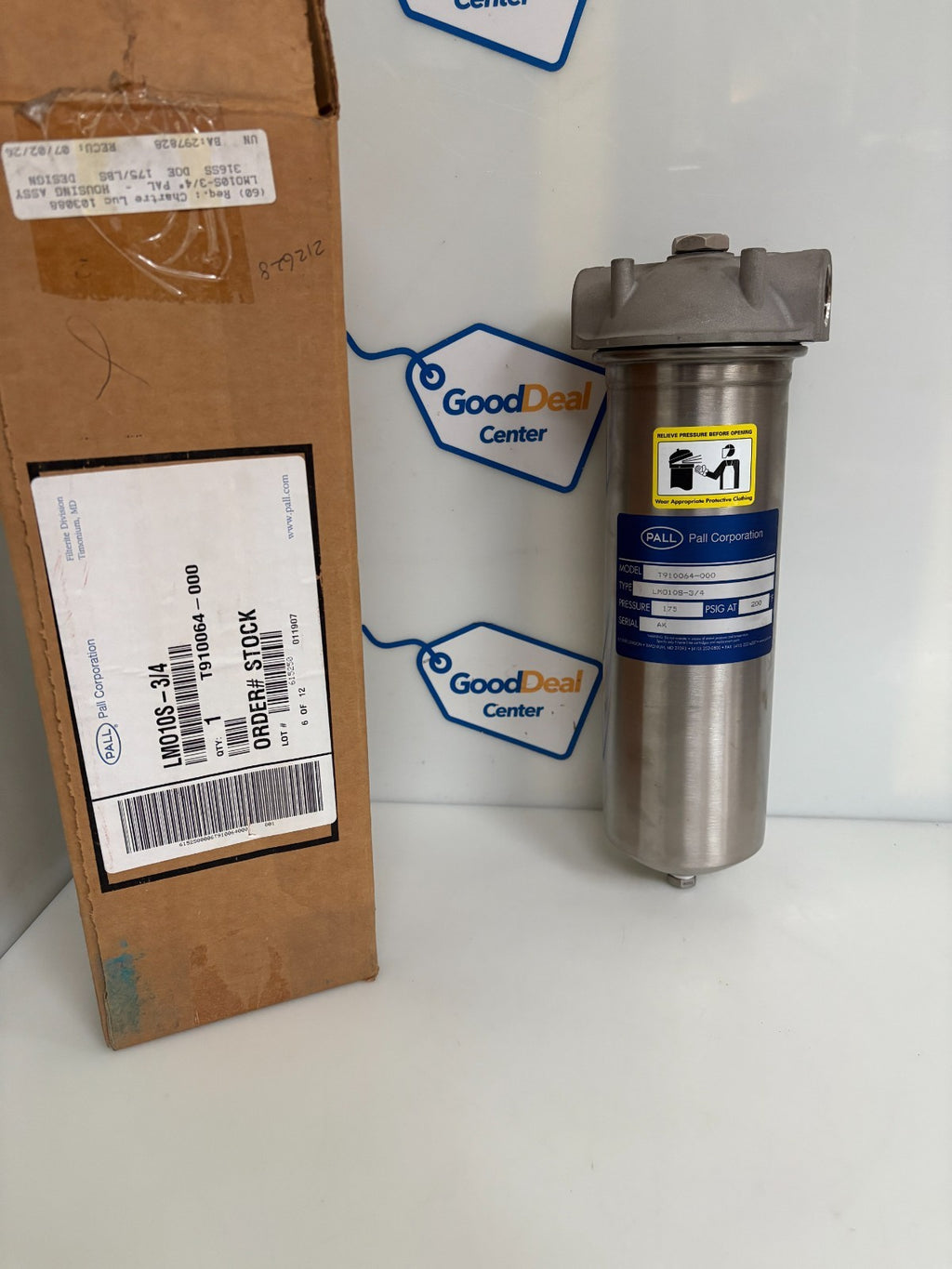 PALL STAINLESS STEEL 750 PSI 3/4" HIGH PRESSURE FILTER HOUSING LM010S-3/4