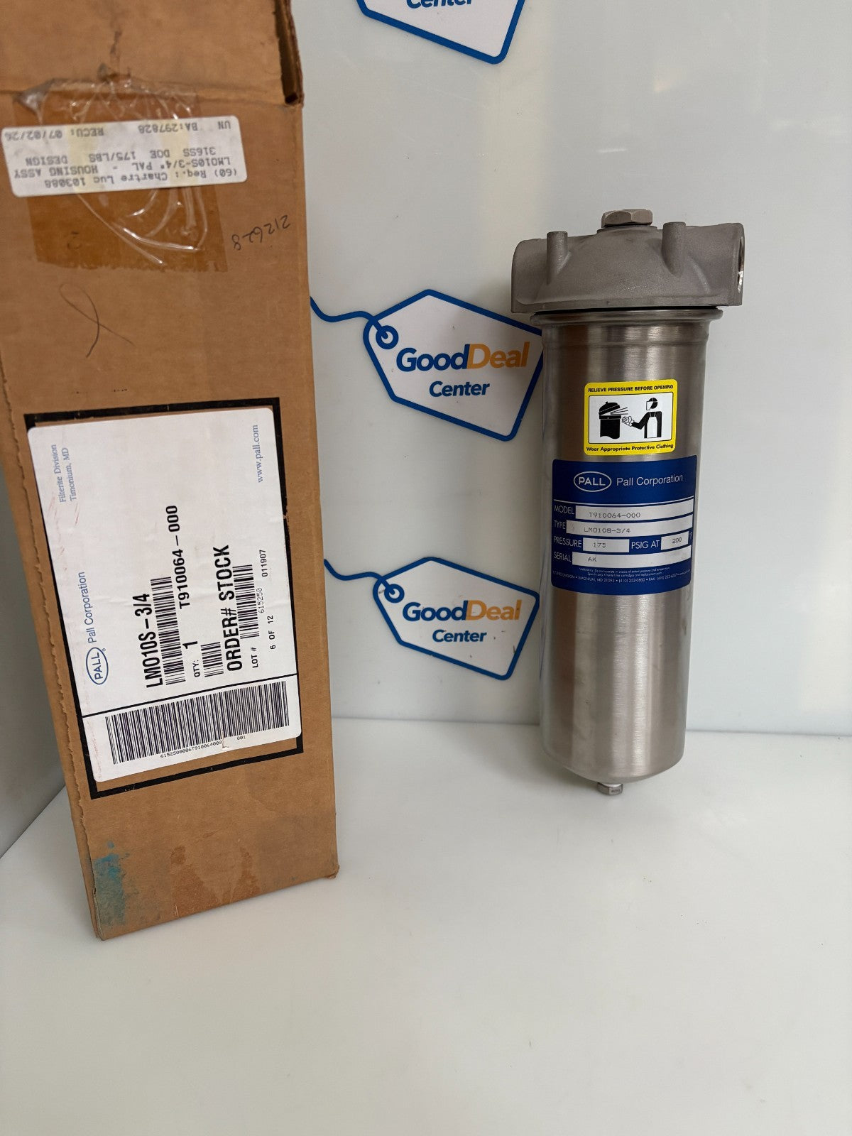 PALL STAINLESS STEEL 750 PSI 3/4" HIGH PRESSURE FILTER HOUSING LM010S-3/4