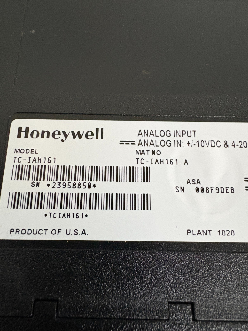 HONEYWELL ANALOG INPUT TC-IAH161 A
