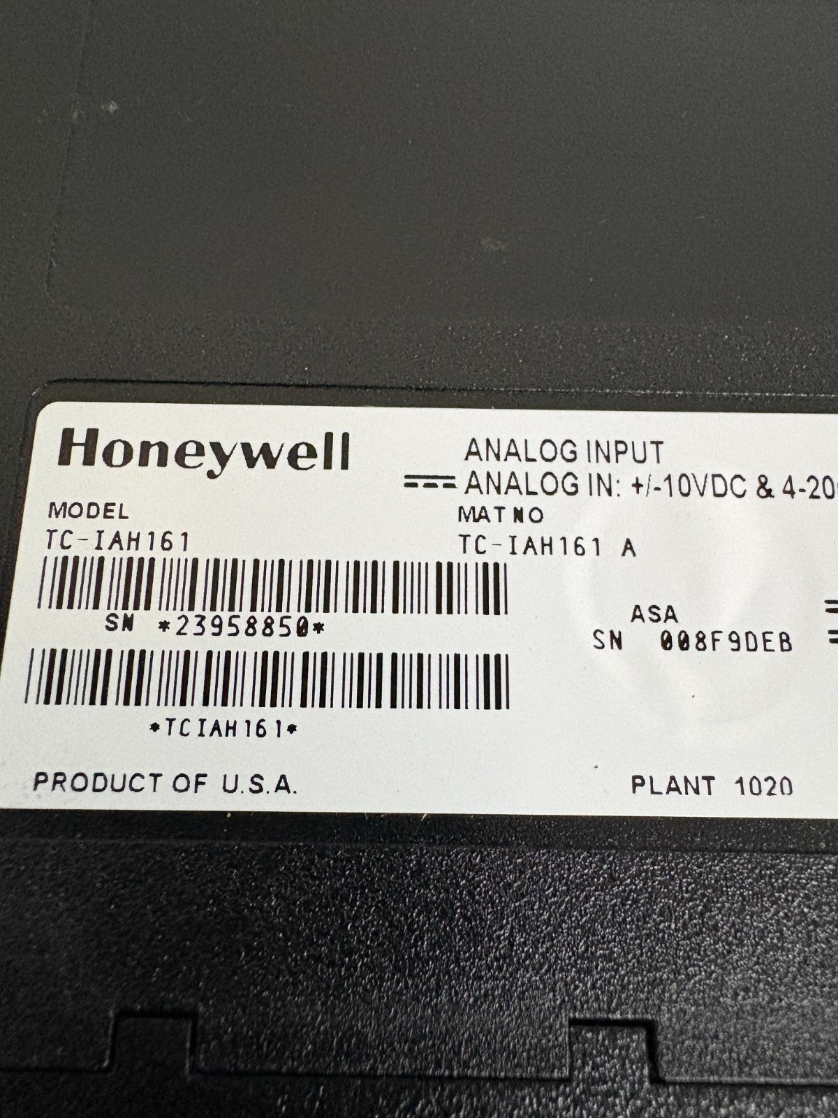 HONEYWELL ANALOG INPUT TC-IAH161 A