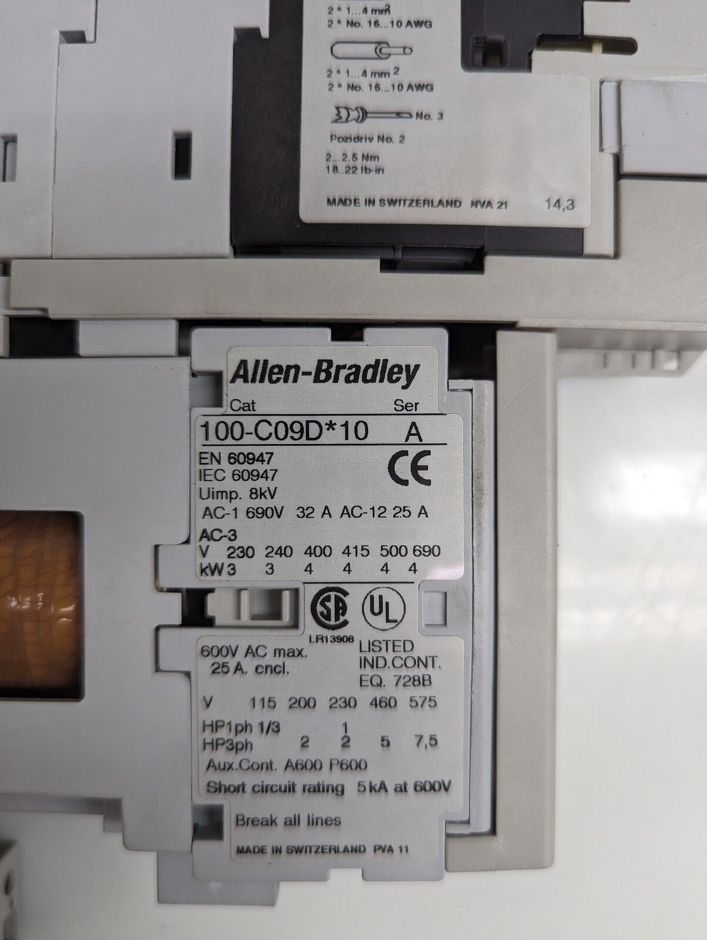 ALLEN BRADLEY COIL STARTER 190S-ANDJ2-CB25C SER. B3