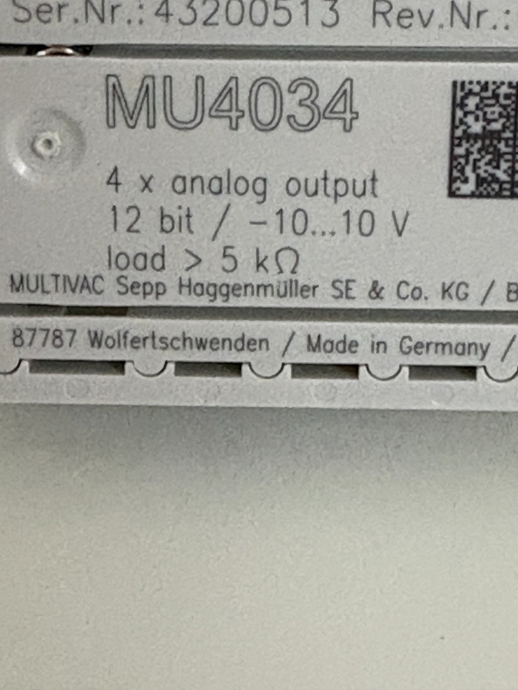 MULTIVAC 4X ANALOG OUTPUT MU40342