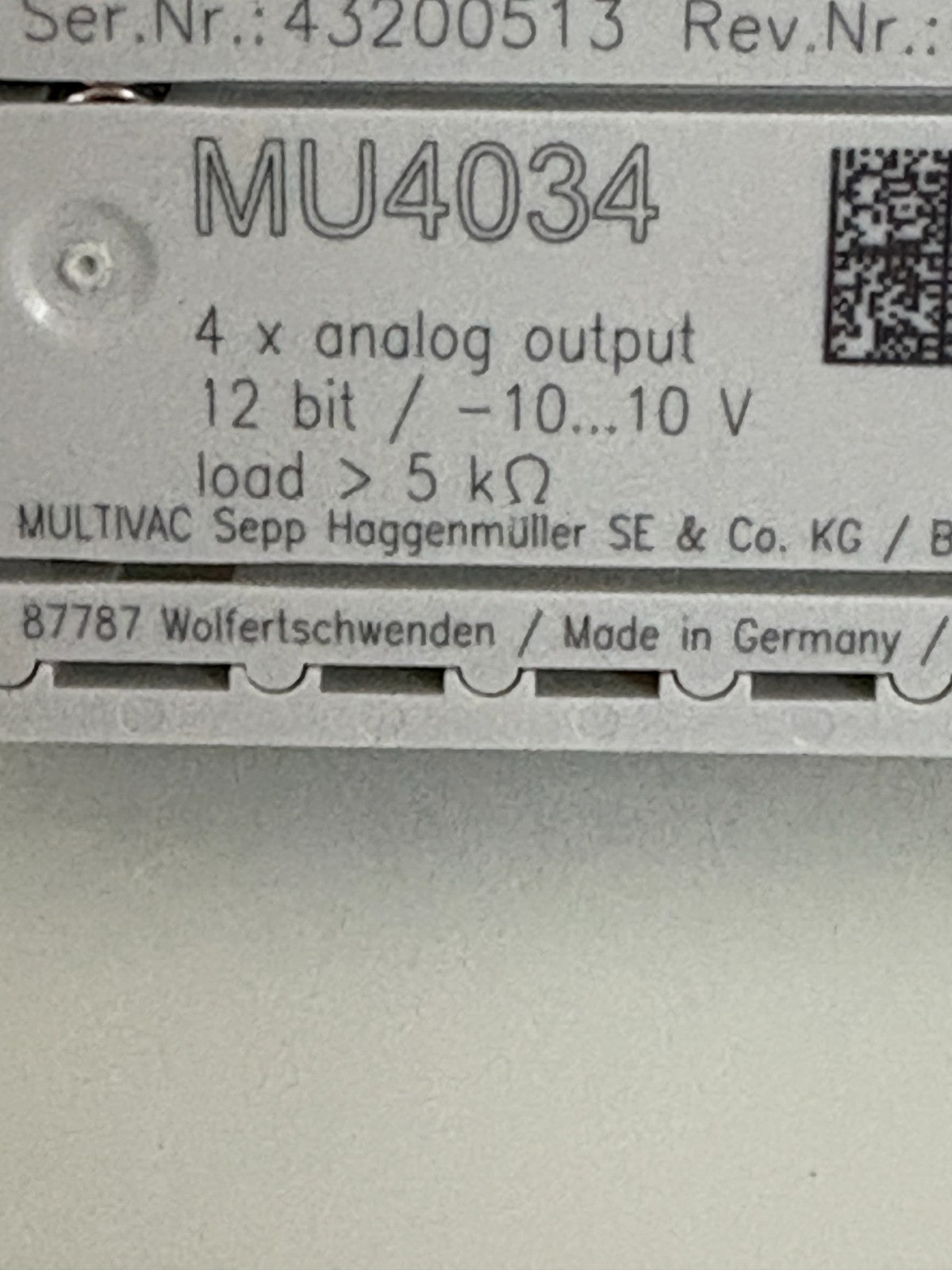 MULTIVAC 4X ANALOG OUTPUT MU40342