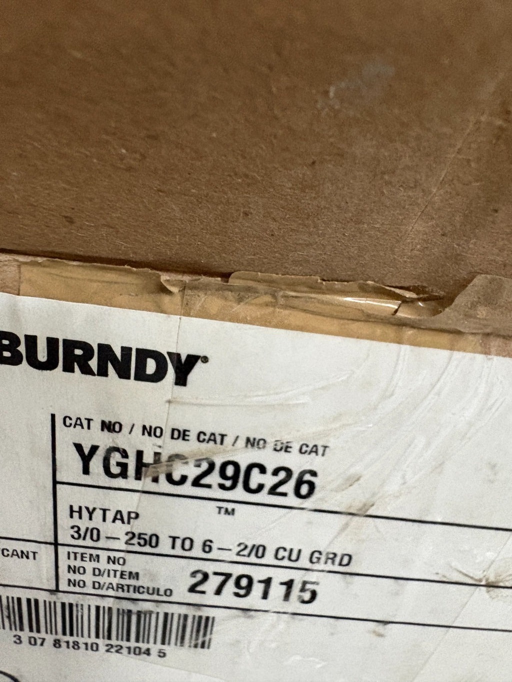 LOT OF 10 BURNDY HYTAP COMPRESSION GROUNDING C-TAP 3/0-250 TO 6-2/0 CU GROUND2