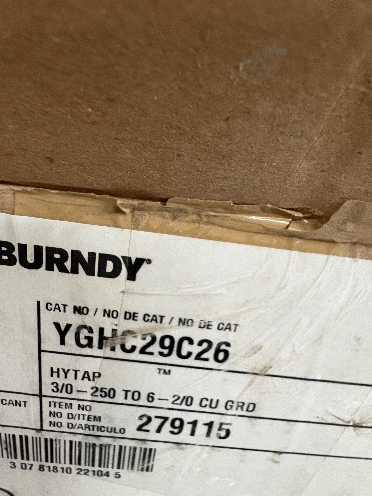 LOT OF 10 BURNDY HYTAP COMPRESSION GROUNDING C-TAP 3/0-250 TO 6-2/0 CU GROUND2