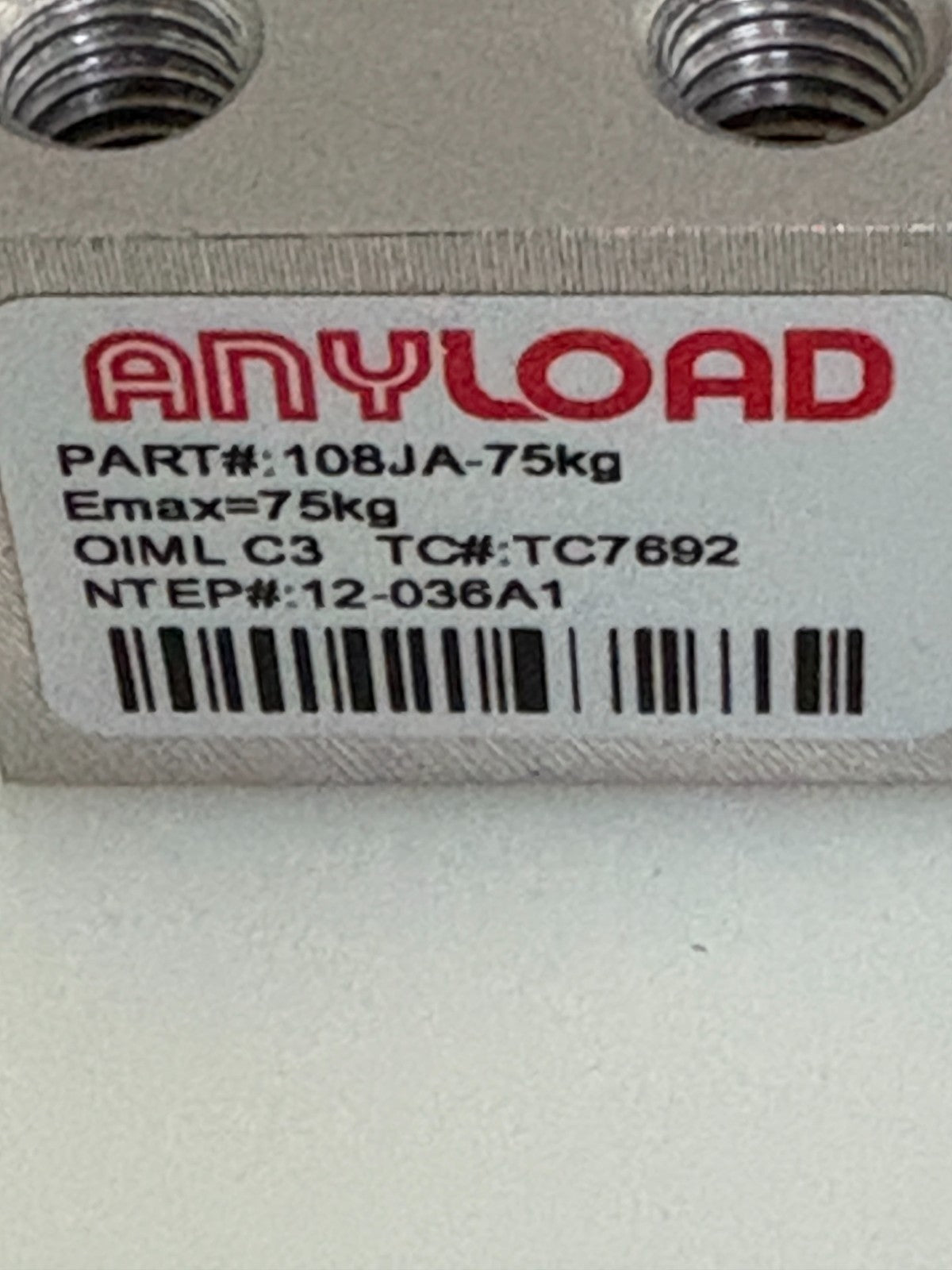 ANYLOAD SCANPRO LOAD CELL 75KG 108JA